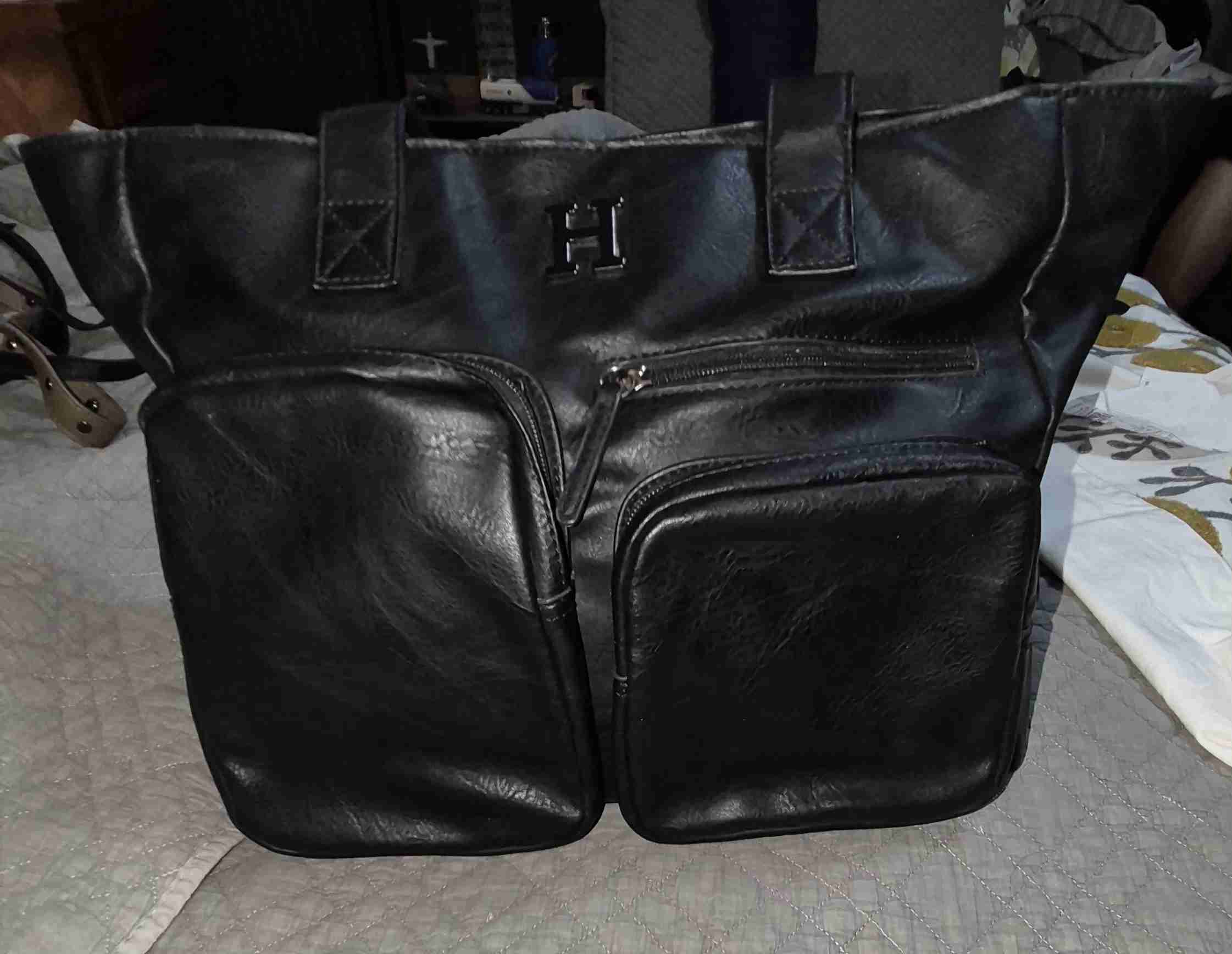 Tote negro con bolsillos - miniatura 2