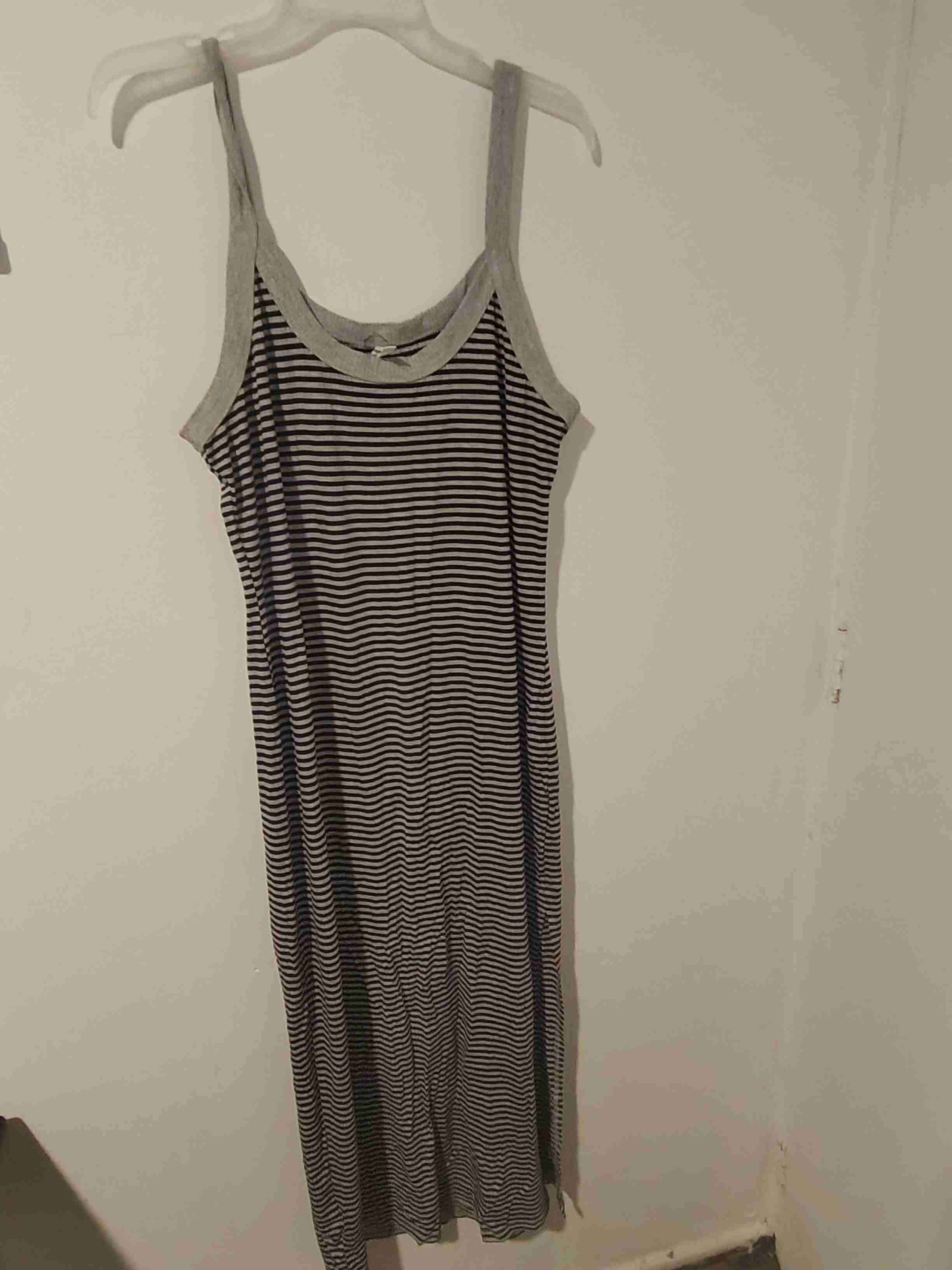 Vestido largo rayado gris - miniatura 1