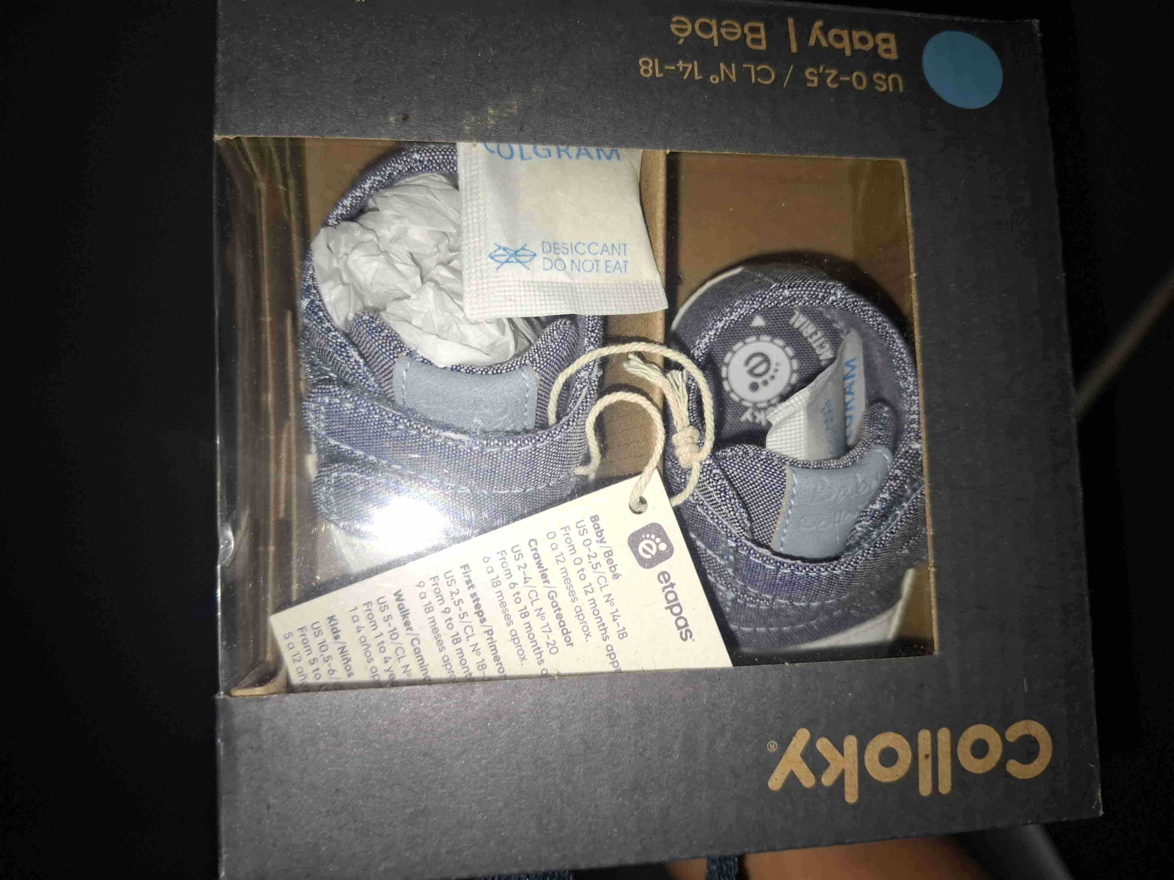 Zapatos de bebé Colloky azul - miniatura 1