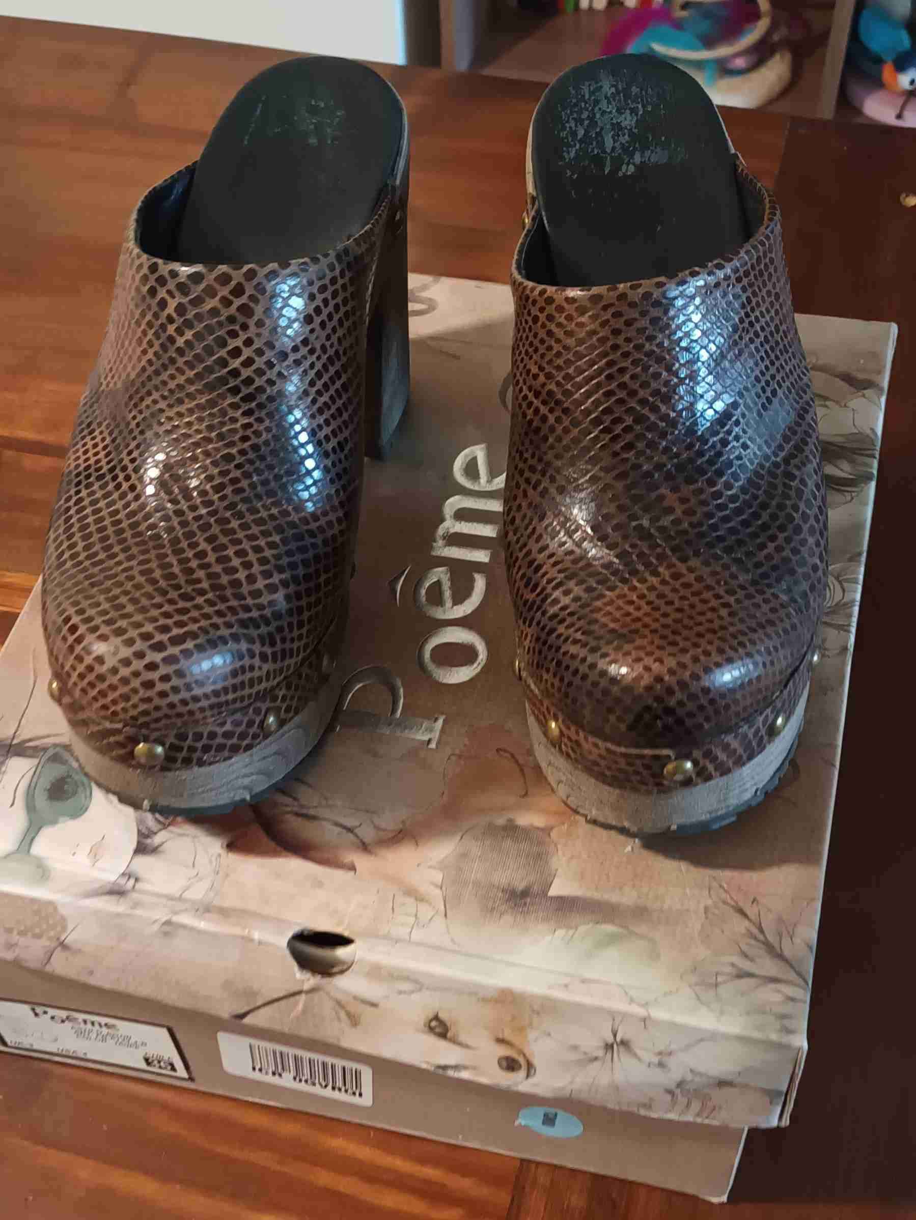 Zuecos marrones de cuero - miniatura 1