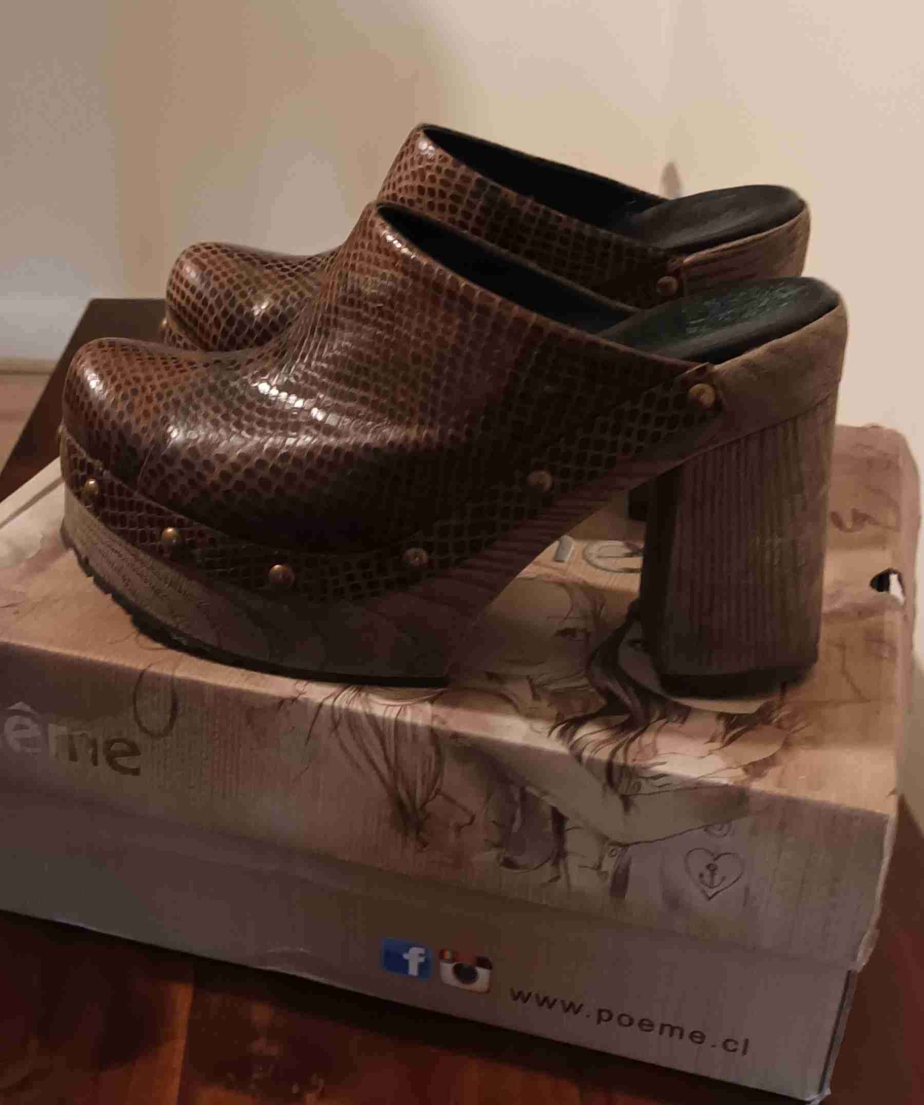 Zuecos marrones de cuero - miniatura 3