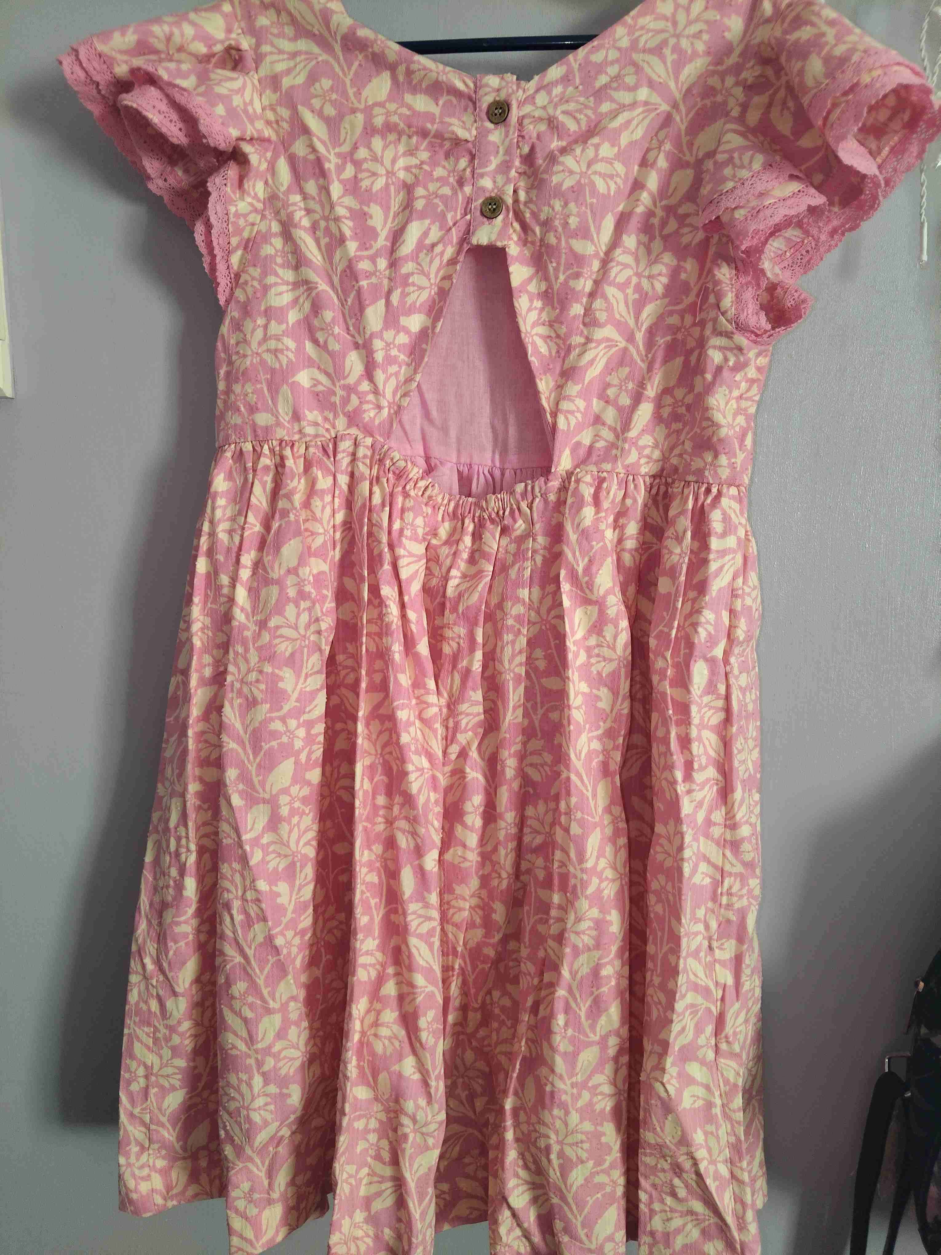 Vestido infantil rosa estampado - miniatura 2