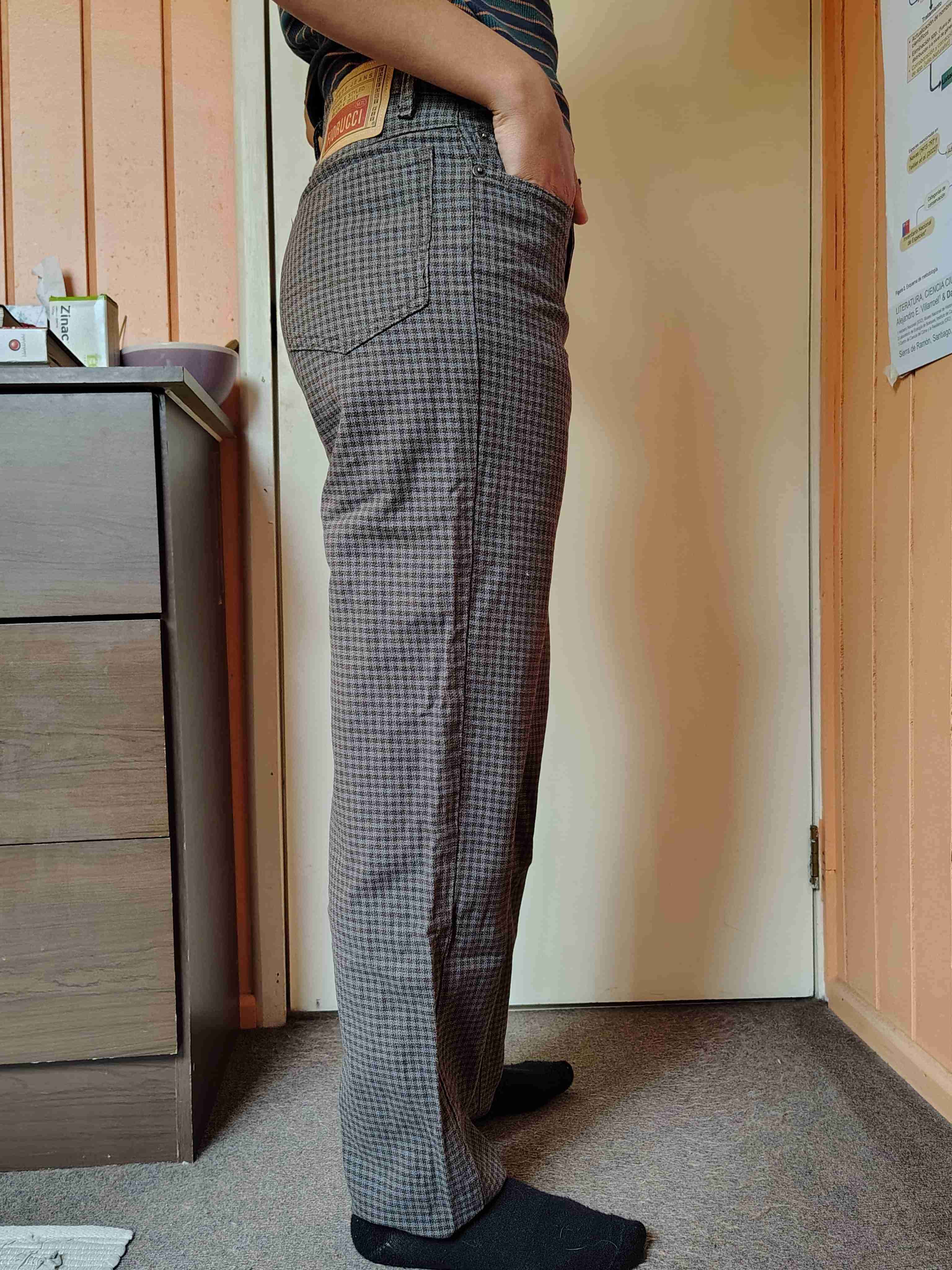 Pantalón cuadrillé café - miniatura 4