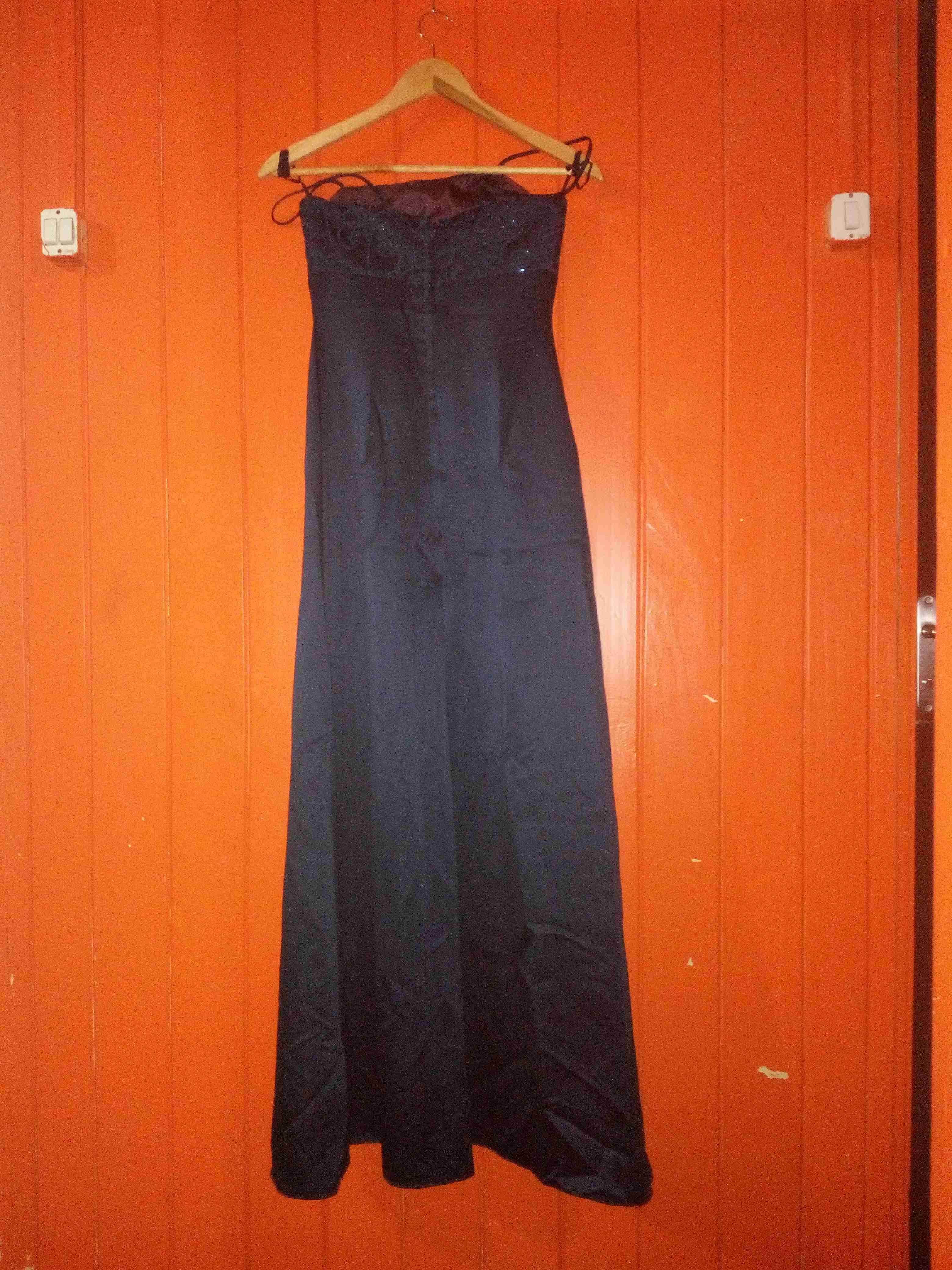 Vestido largo de noche azul - miniatura 3