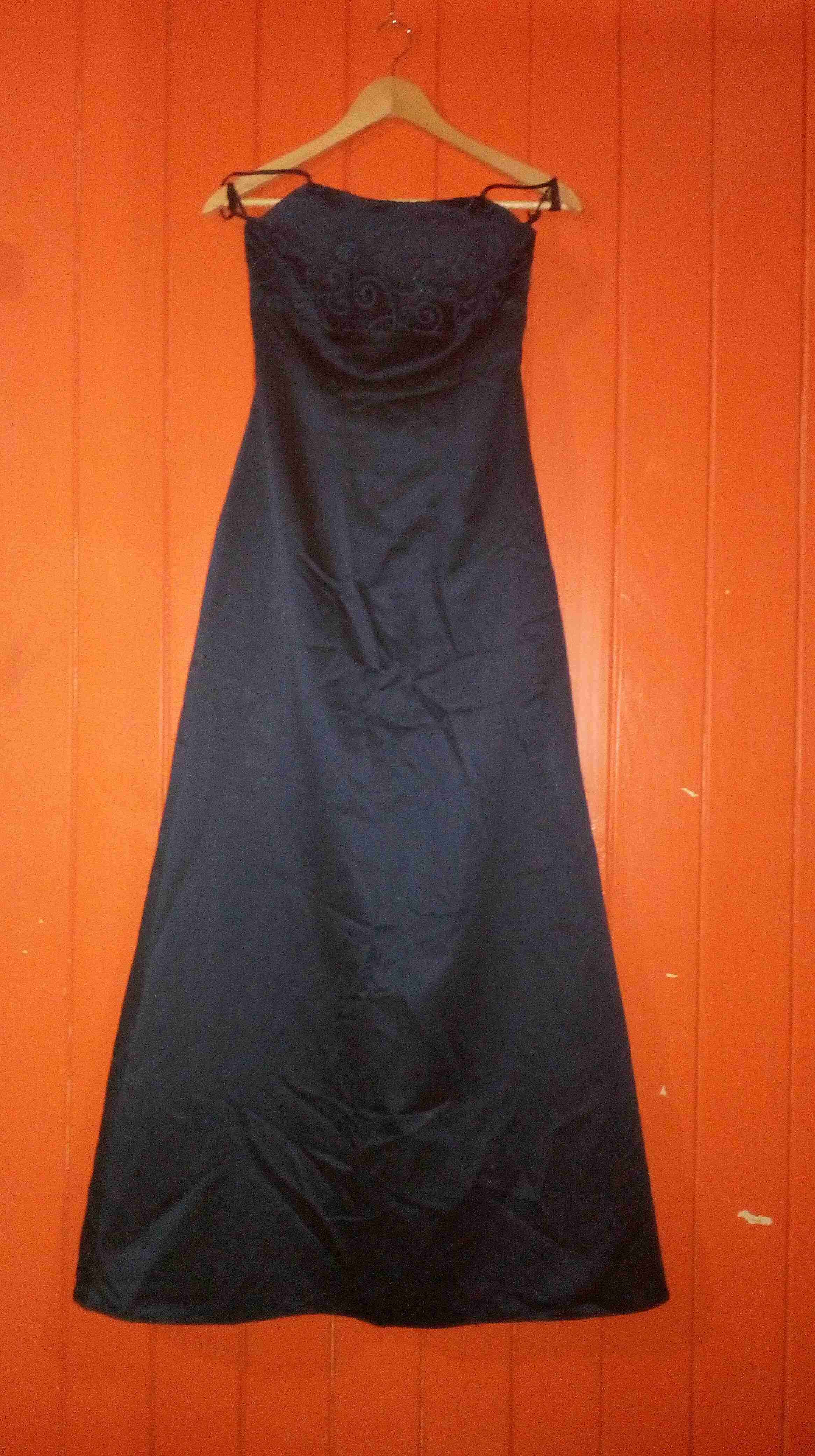 Vestido largo de noche azul - miniatura 4