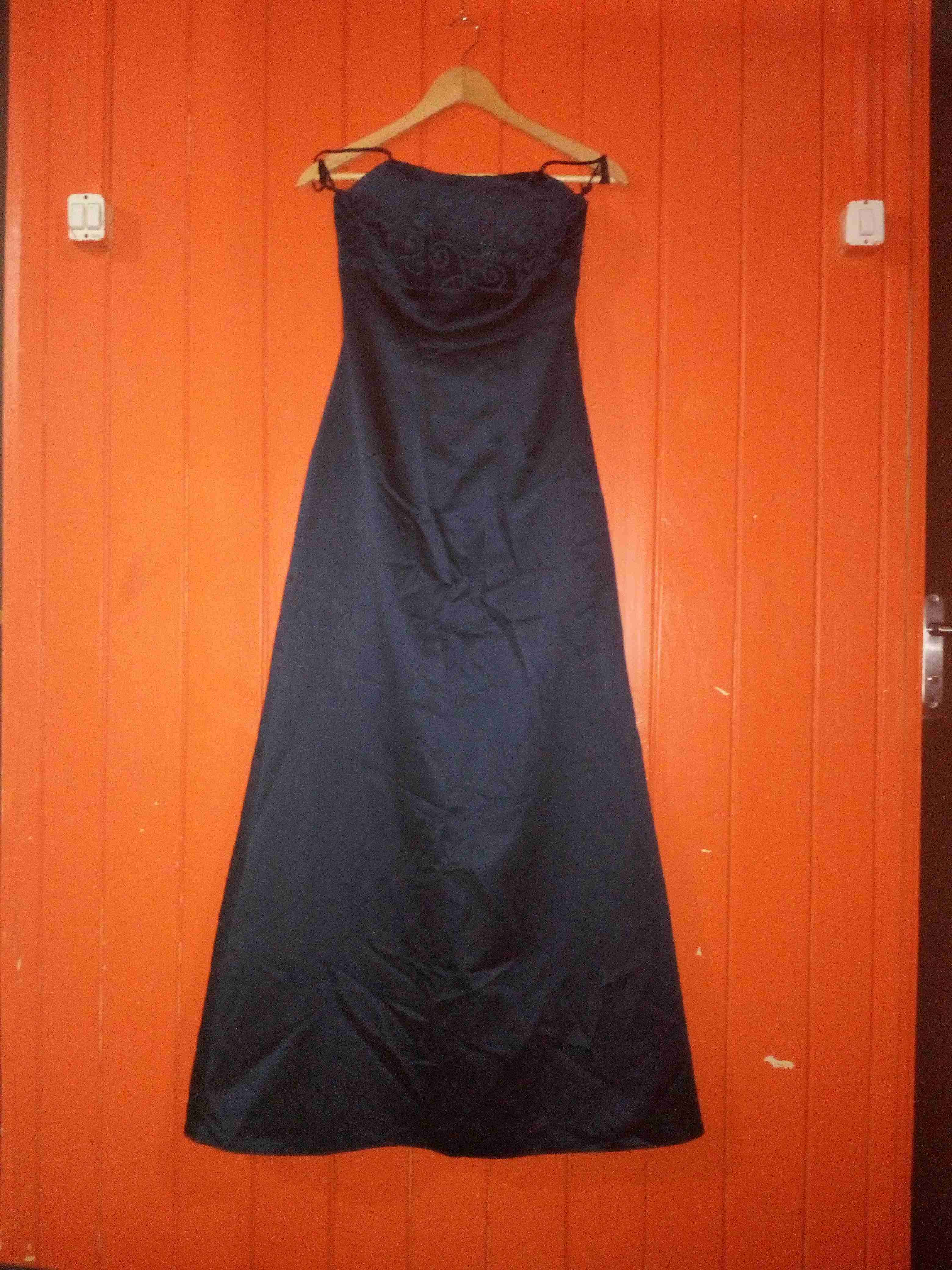 Vestido largo de noche azul - miniatura 5