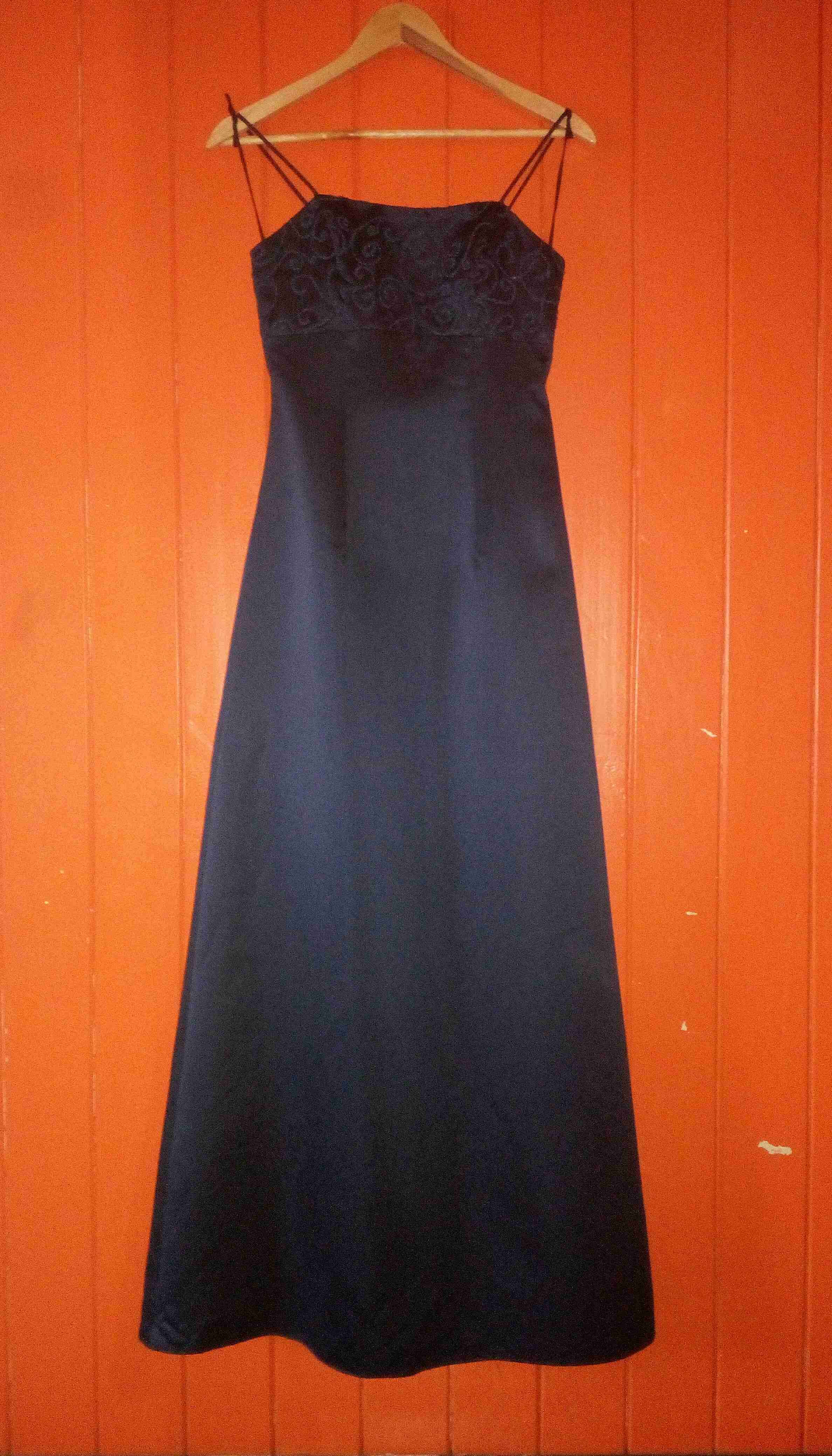 Vestido largo de noche azul - miniatura 6