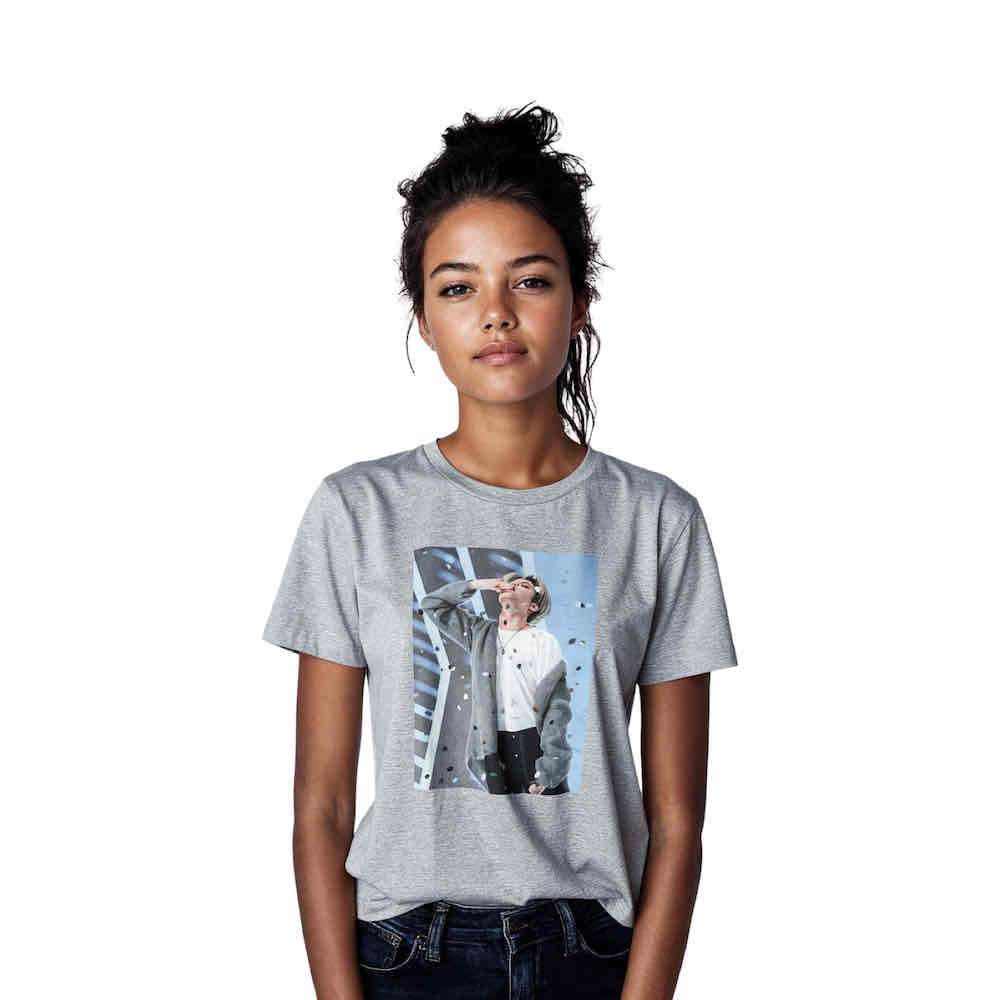 Camiseta Gris Estampada Jimin Bts Kpop Talla S - miniatura 3