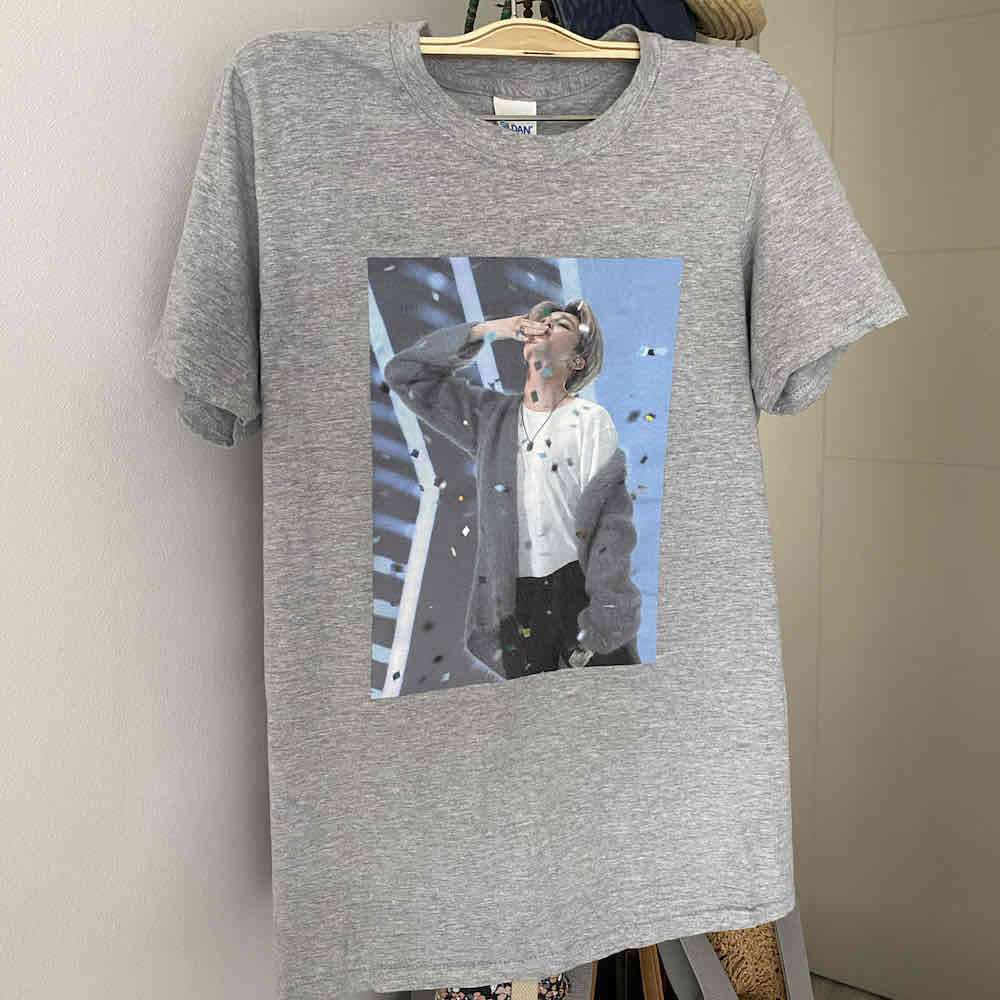 Camiseta Gris Estampada Jimin Bts Kpop Talla S - miniatura 4