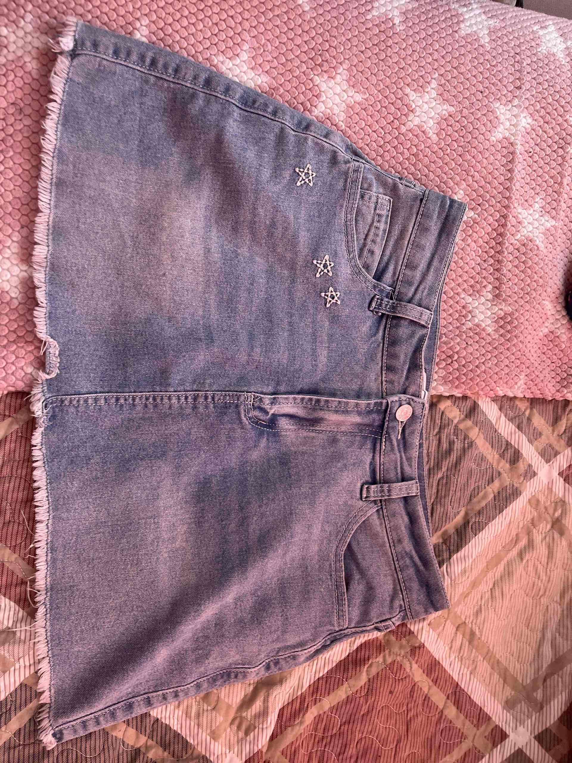 Mini falda de mezclilla azul con estrellas - miniatura 1