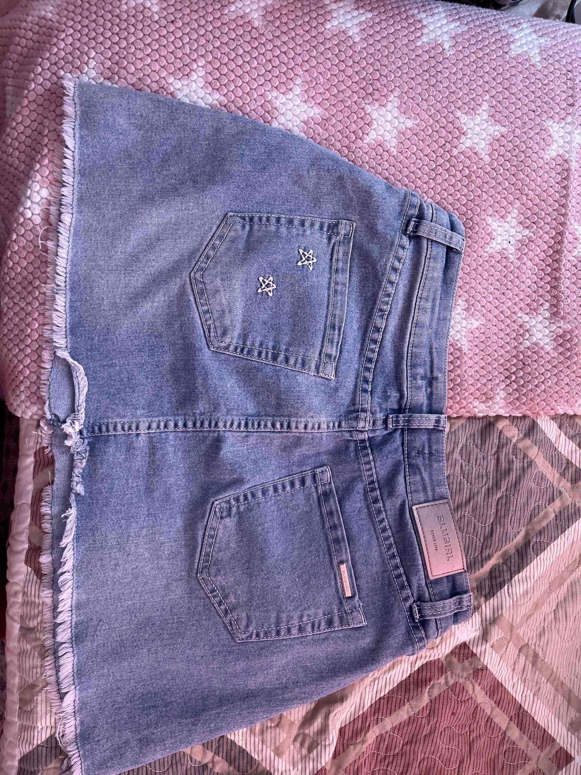 Mini falda de mezclilla azul con estrellas - miniatura 2