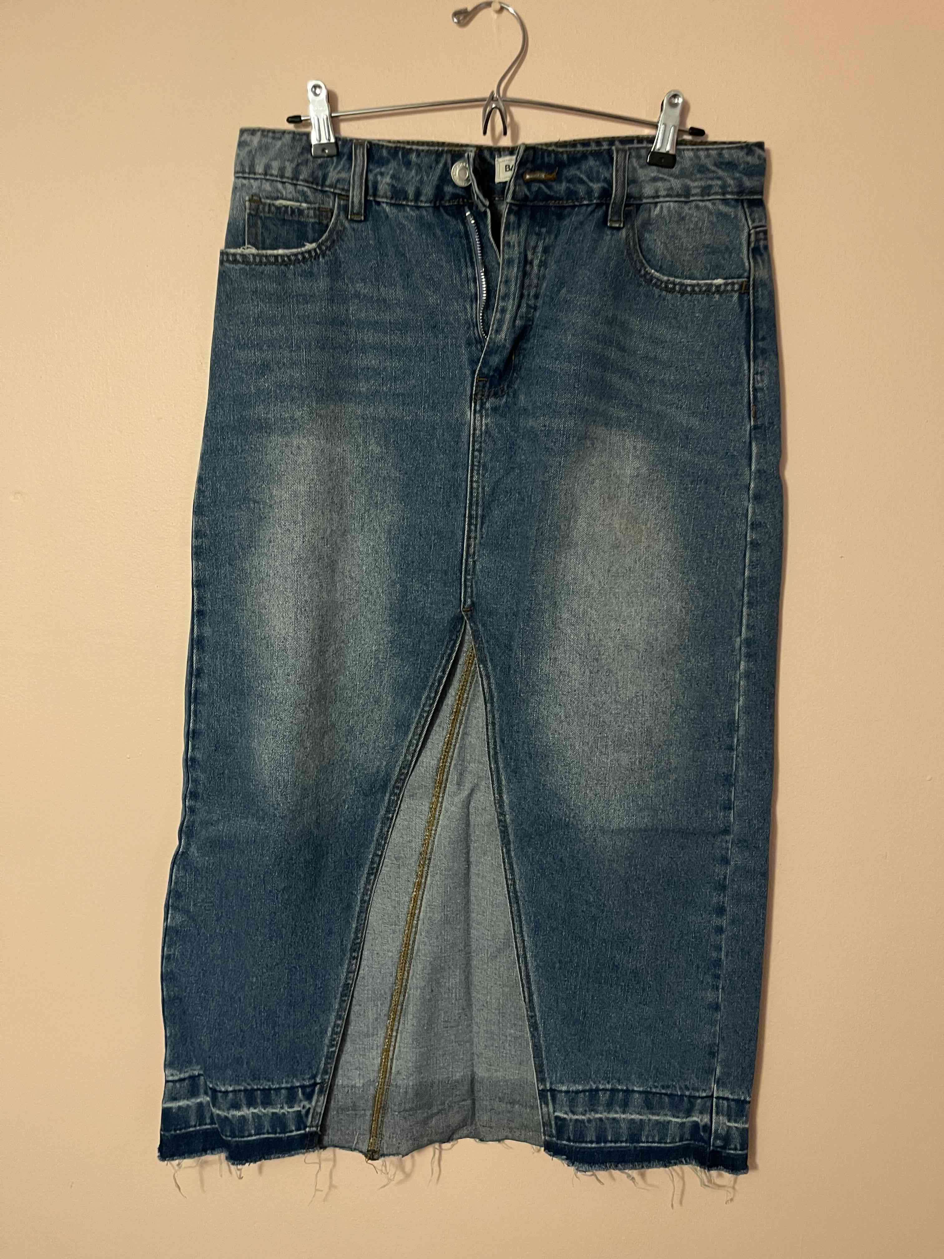 Falda larga denim con abertura talla 42 barbados - miniatura 1