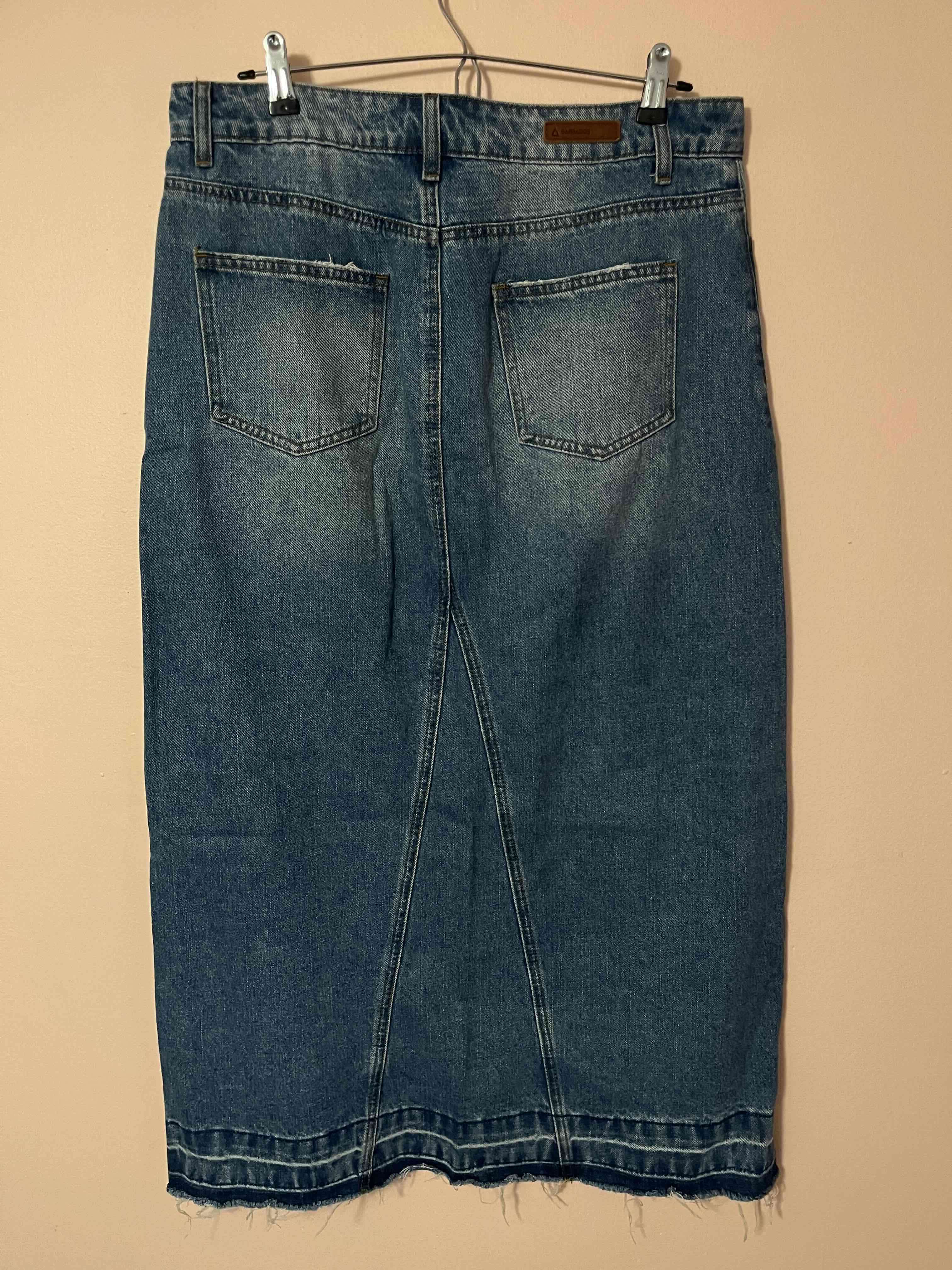 Falda larga denim con abertura talla 42 barbados - miniatura 2