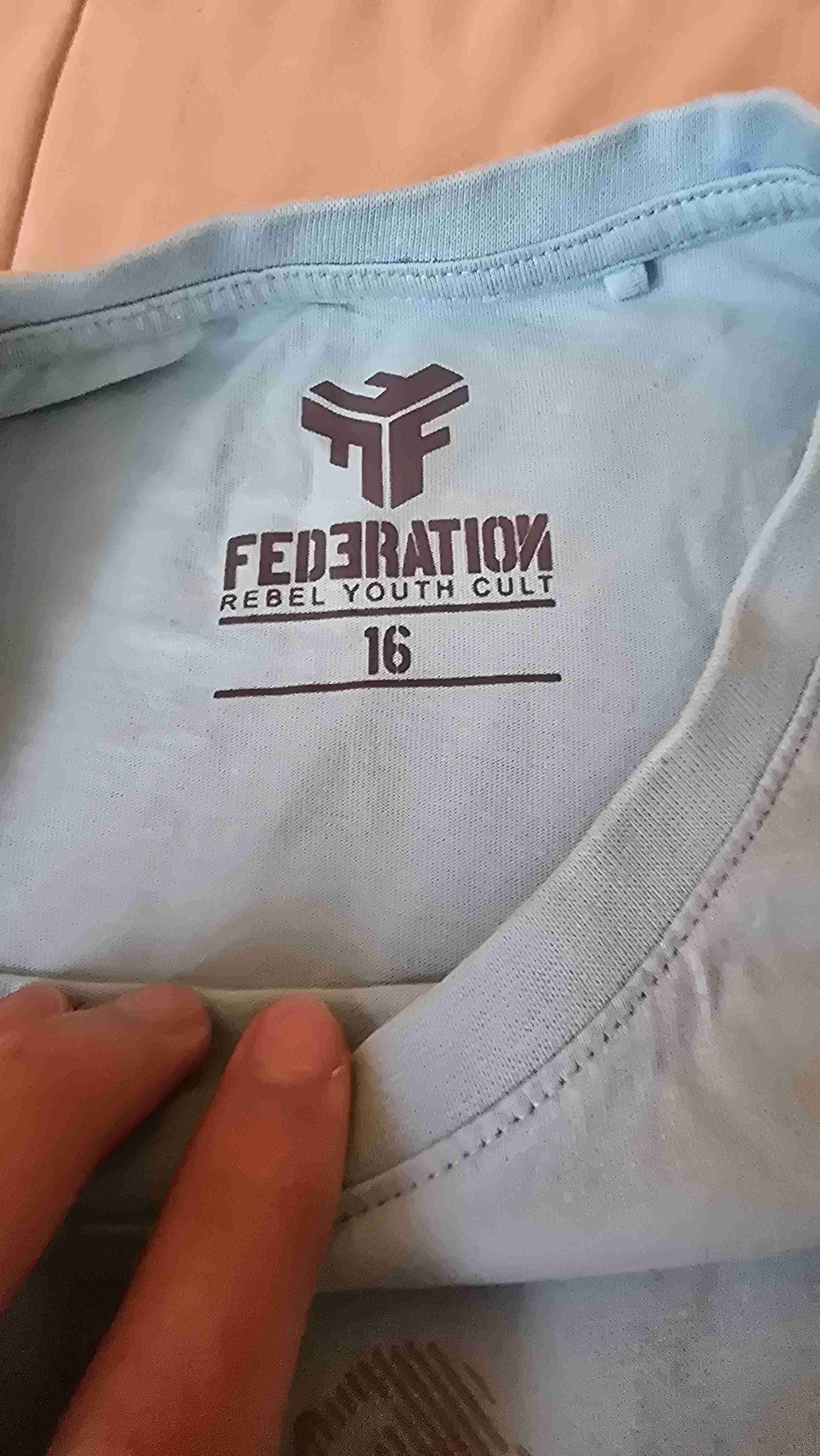 Polera celeste con bolsillo estampado - miniatura 2