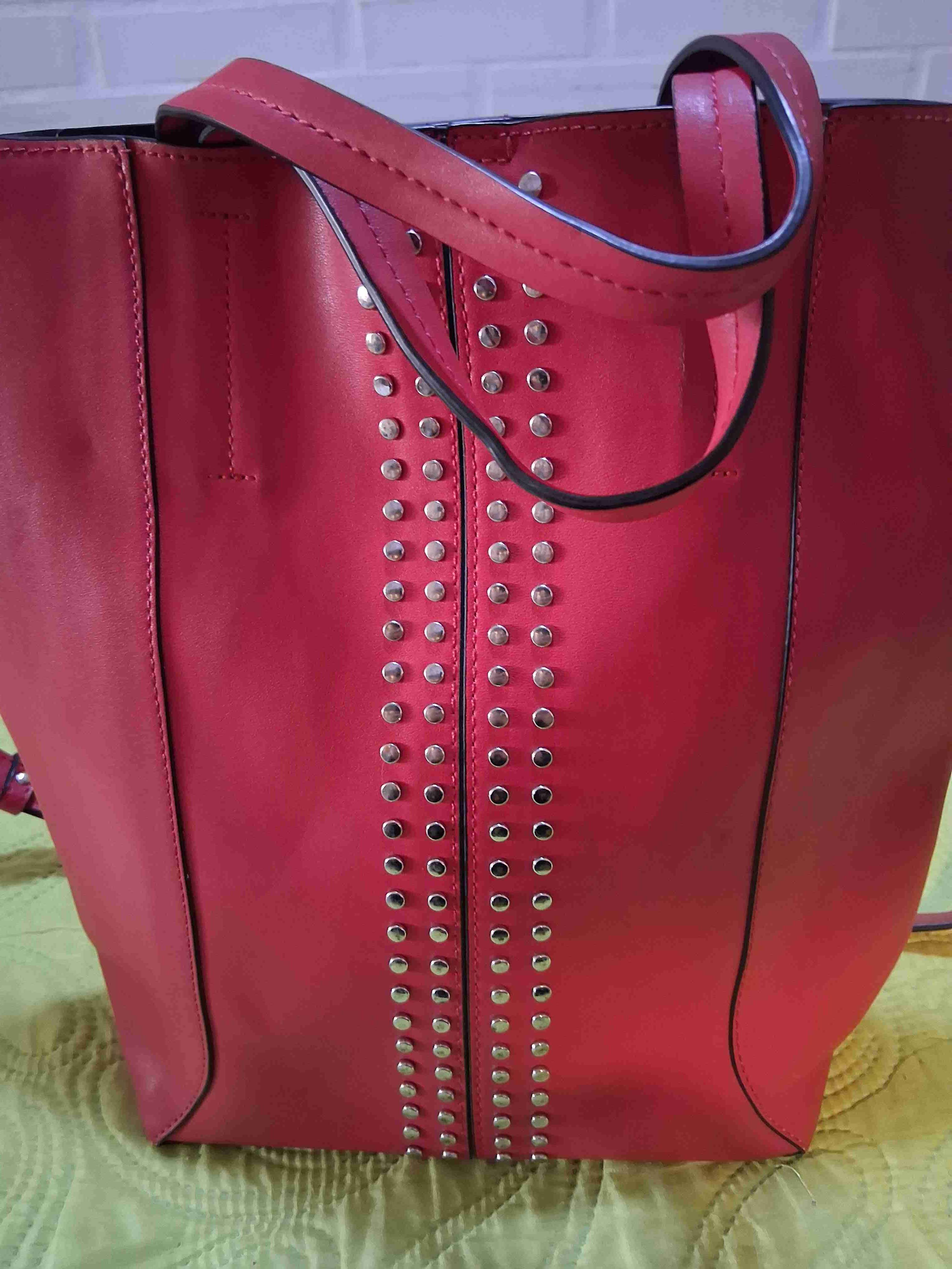 Bolso Topshop rojo con tachas - 3