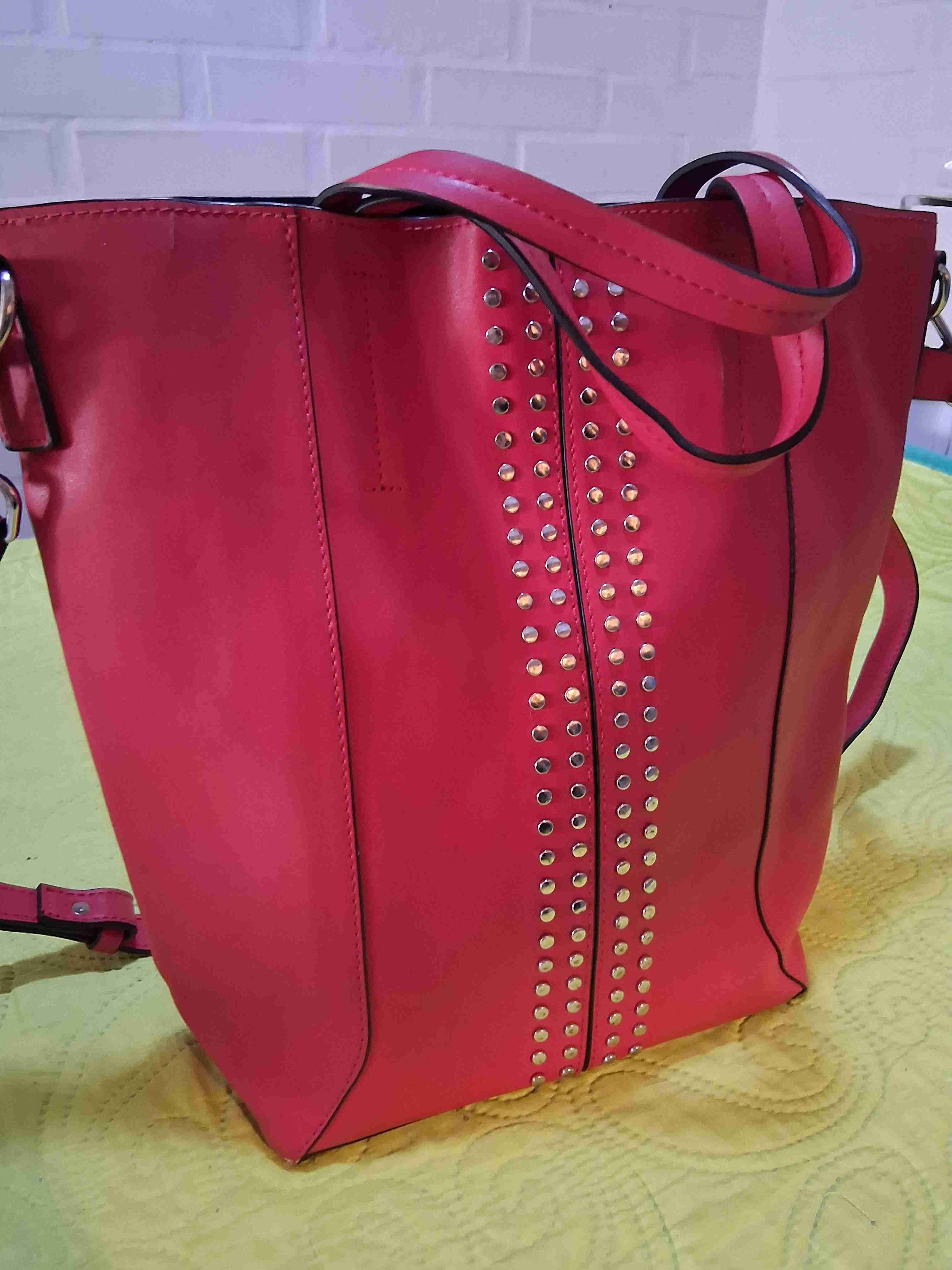 Bolso Topshop rojo con tachas - 4