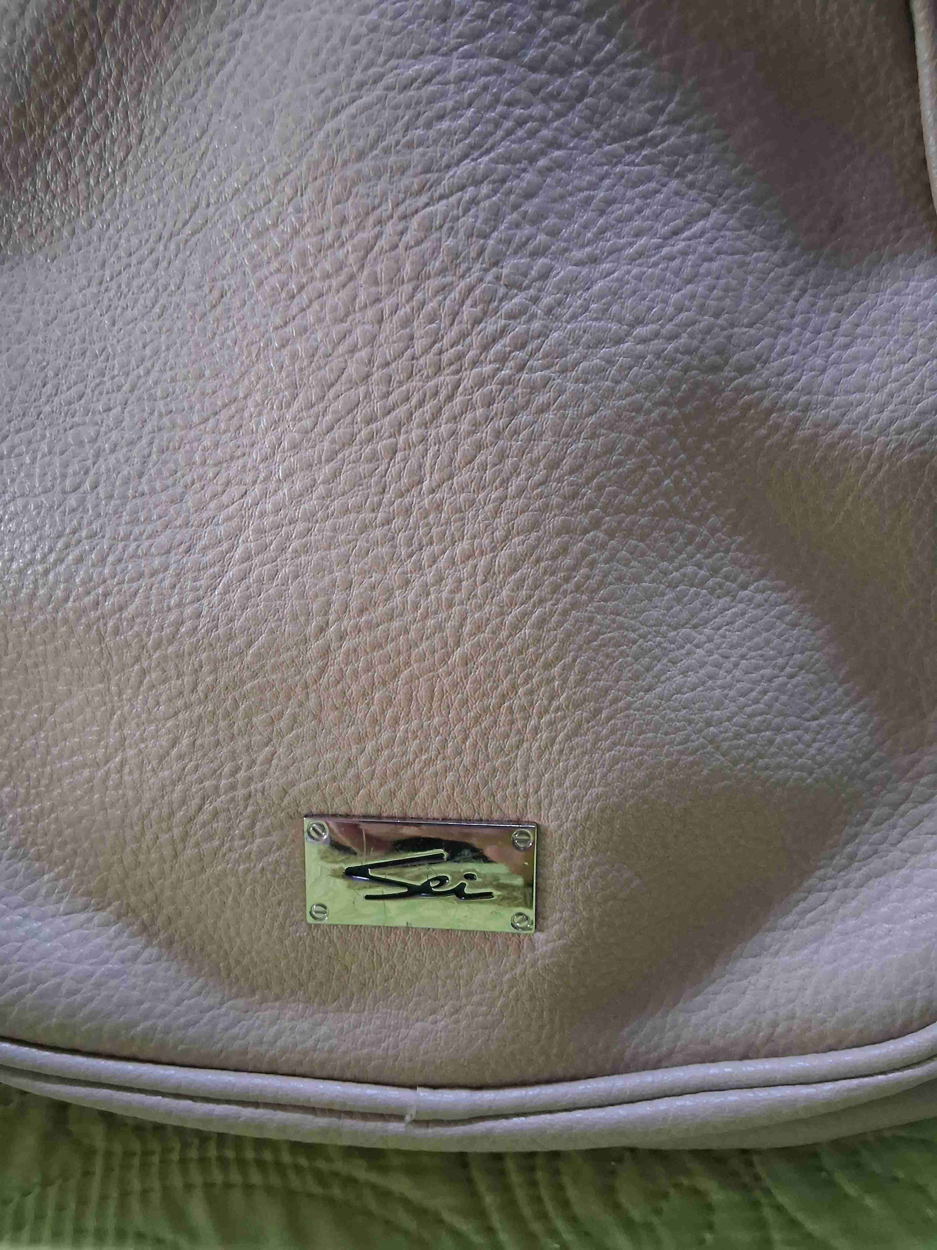 Mochila Sei beige de cuero sintético - miniatura 2