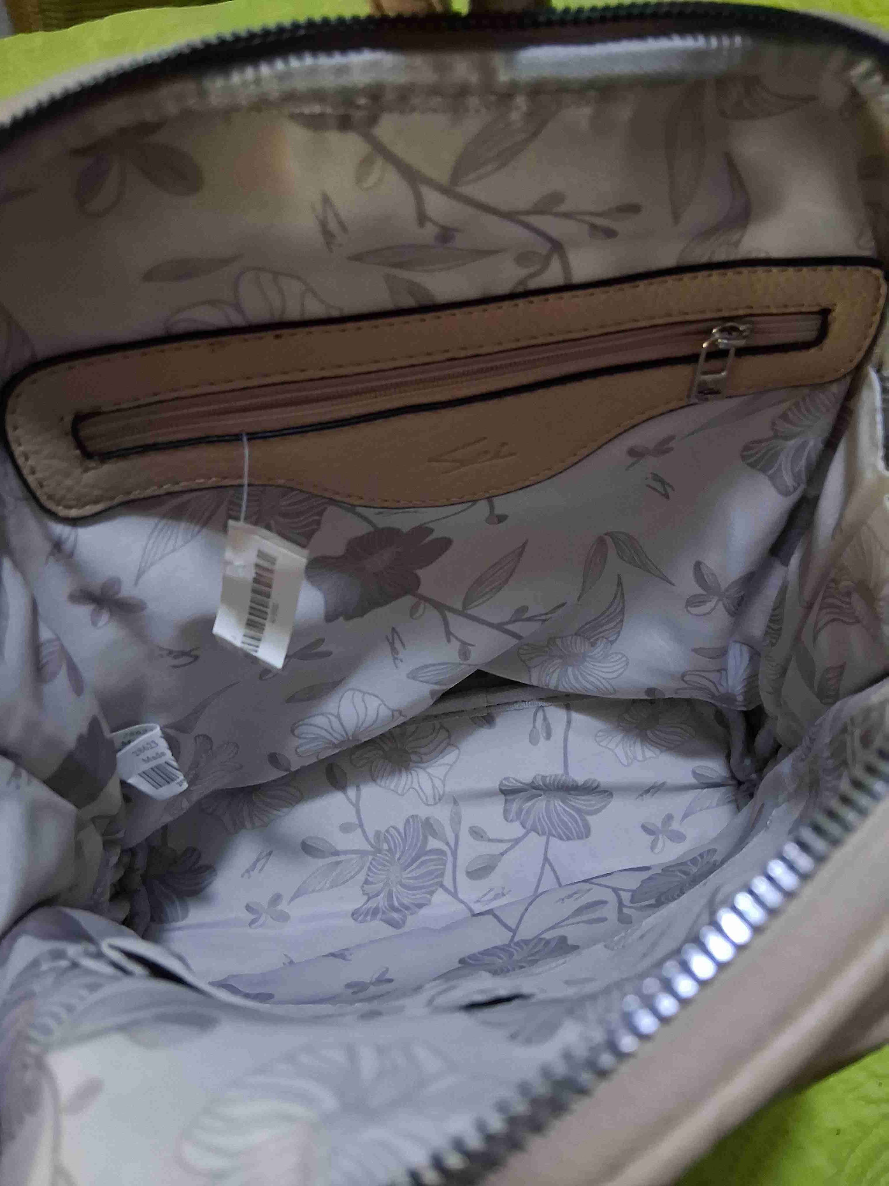 Mochila Sei beige de cuero sintético - miniatura 5