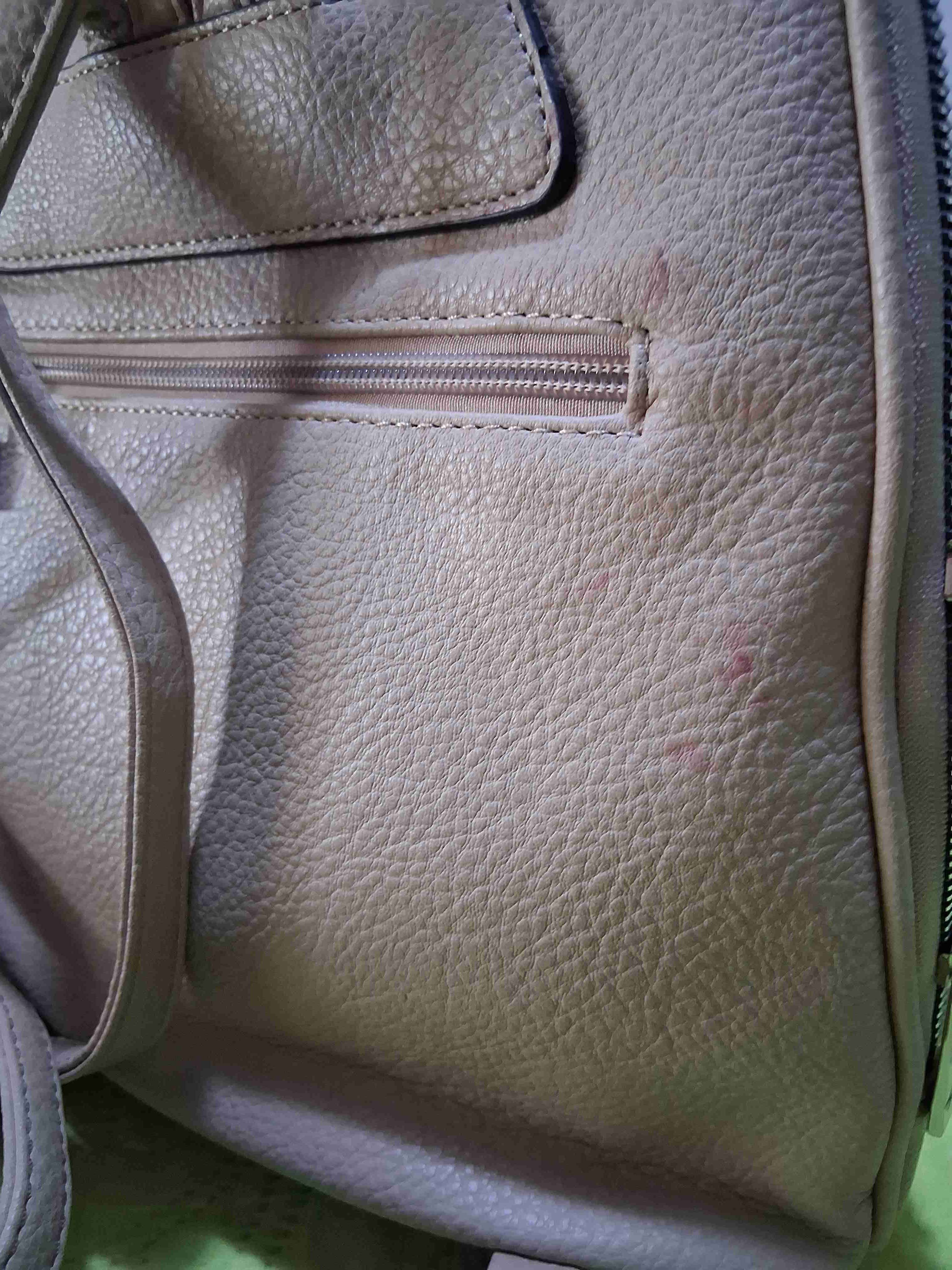 Mochila Sei beige de cuero sintético - miniatura 6