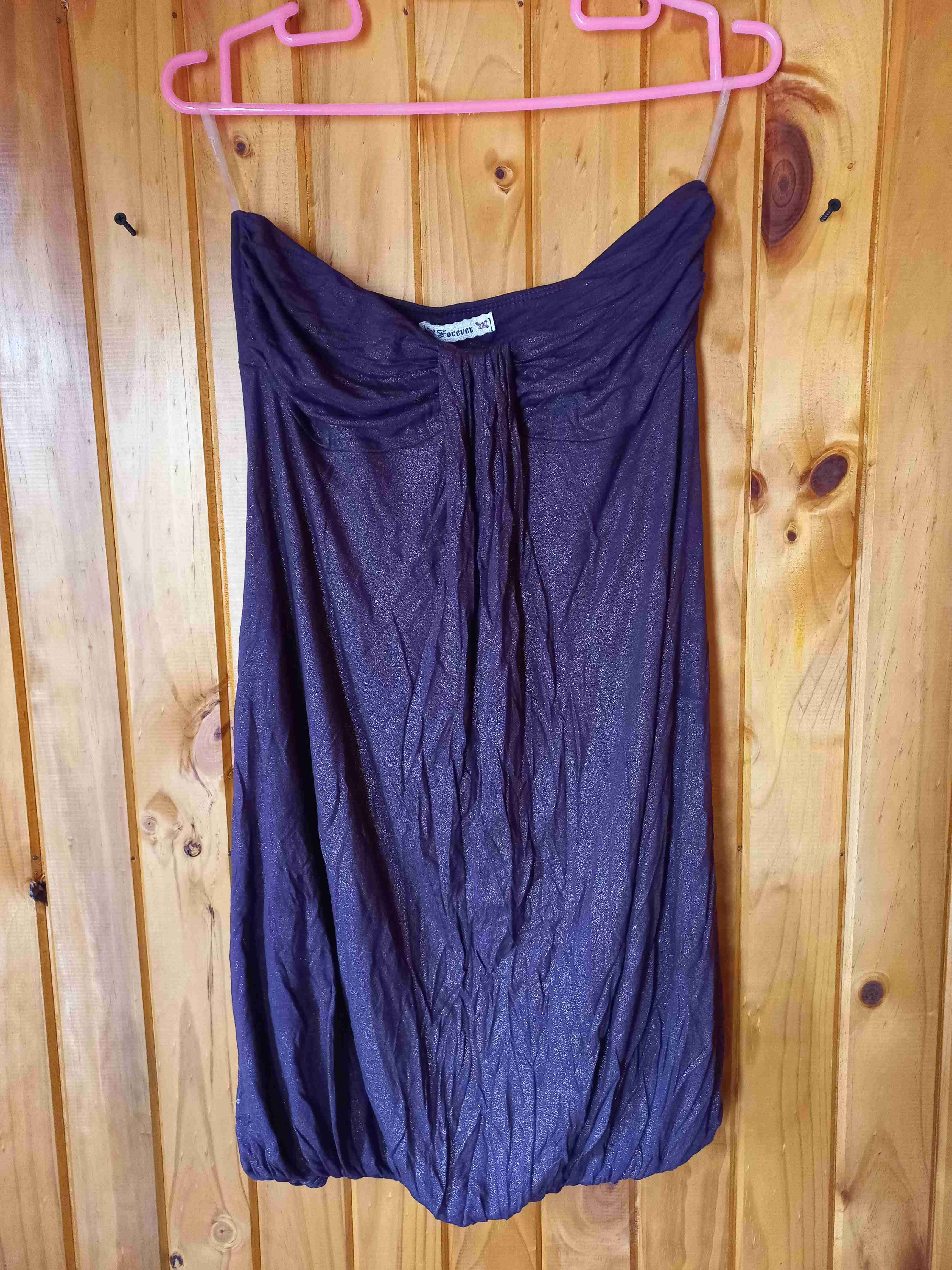 Vestido strapless morado brillante - miniatura 4