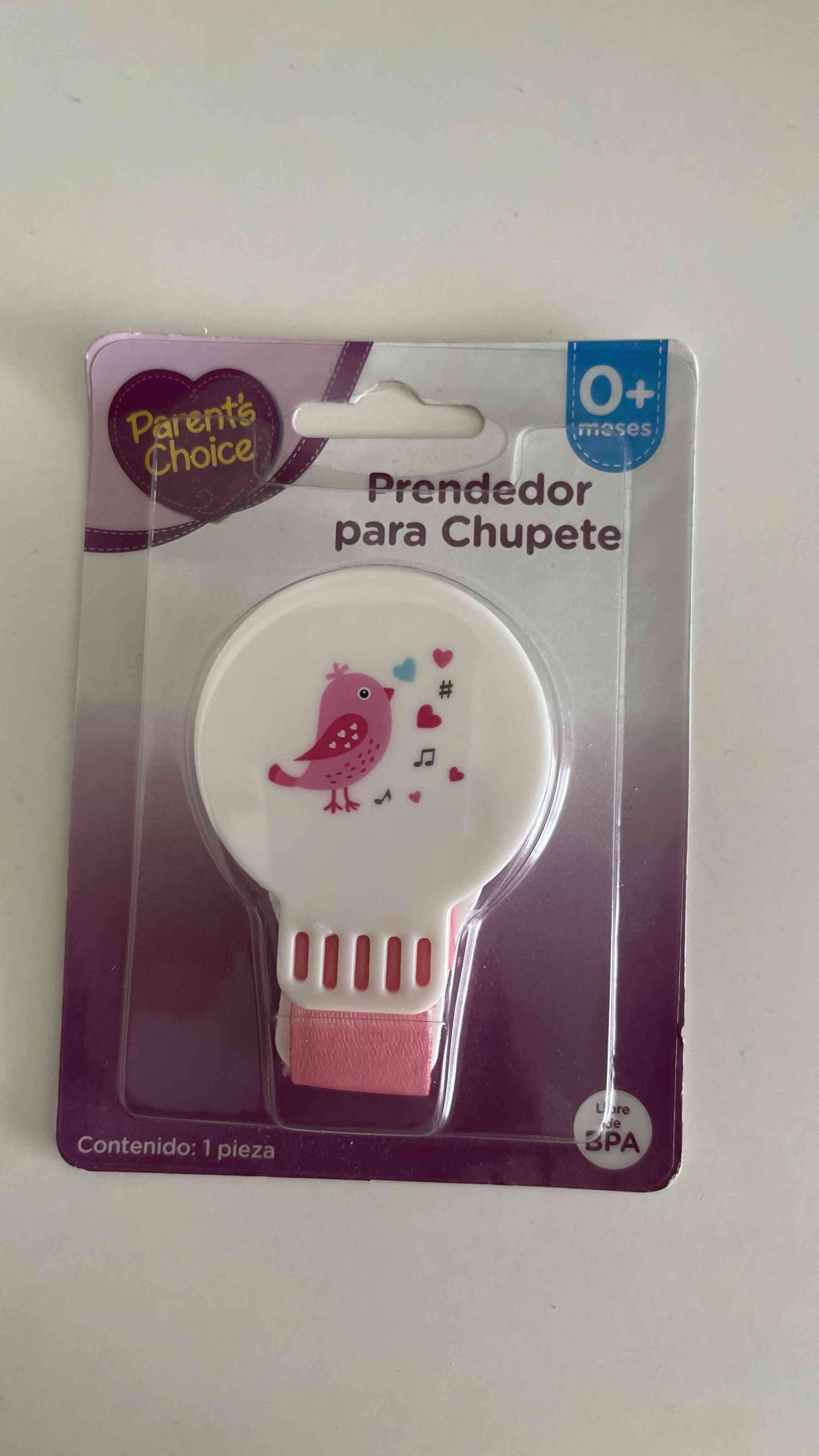 Prendedor para chupete rosa - miniatura 1
