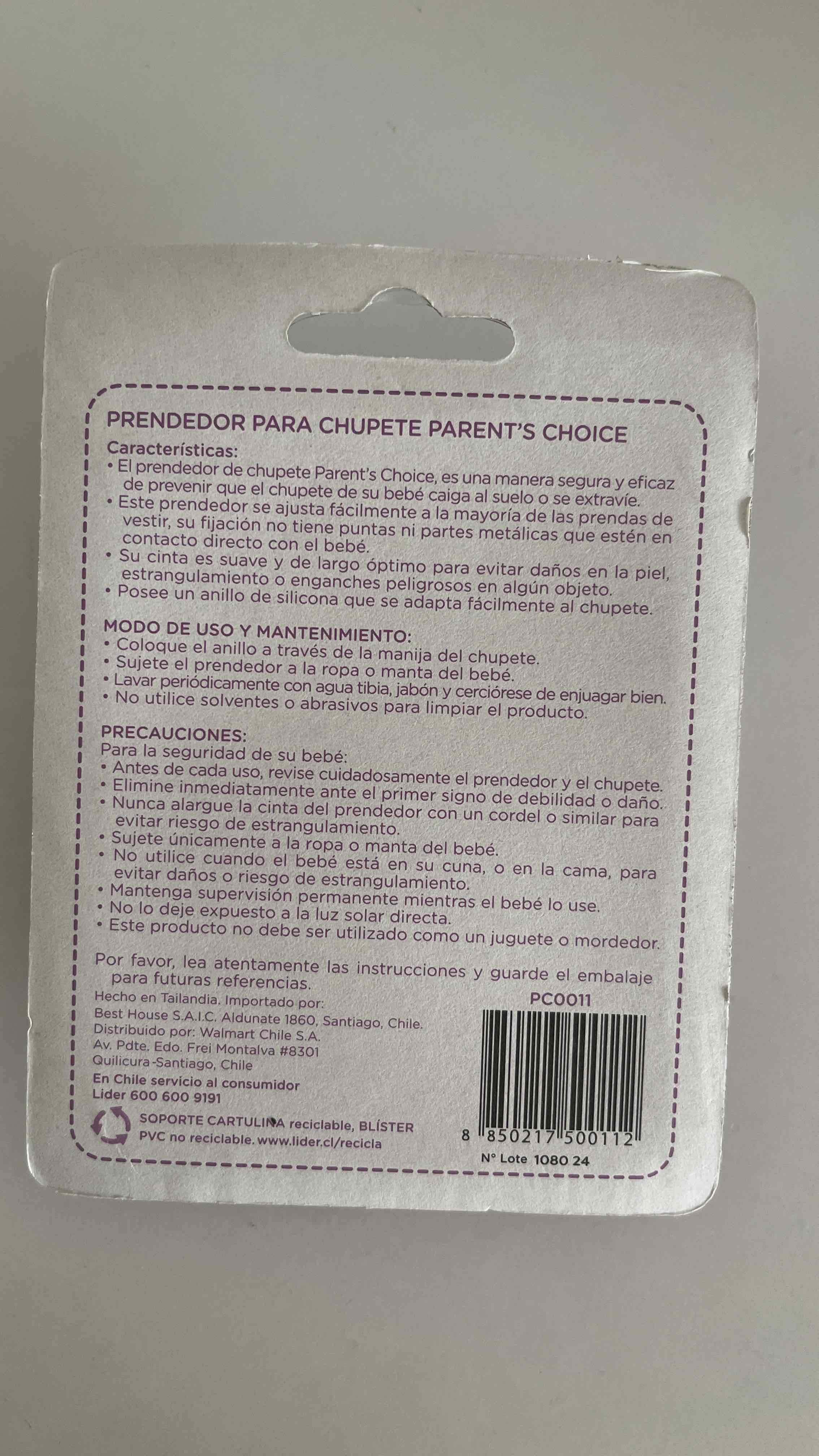 Prendedor para chupete rosa - miniatura 2