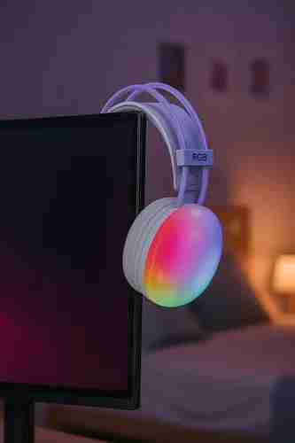 Auriculares LED RGB gris - miniatura 1