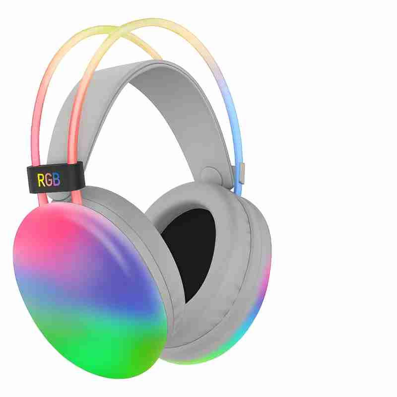 Auriculares LED RGB gris - miniatura 2