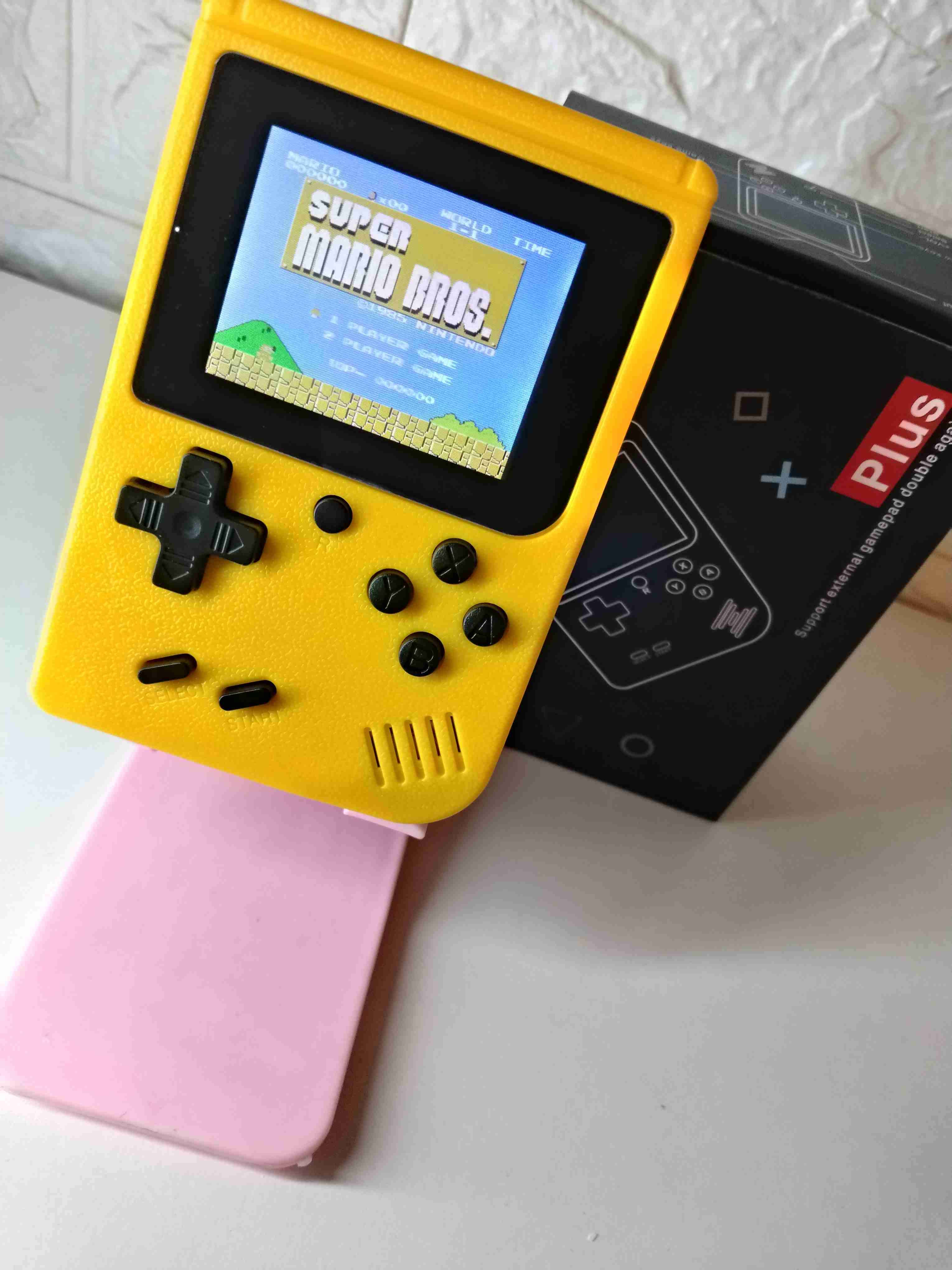 Consola portátil amarilla retro 8 bits 400 juegos - 1