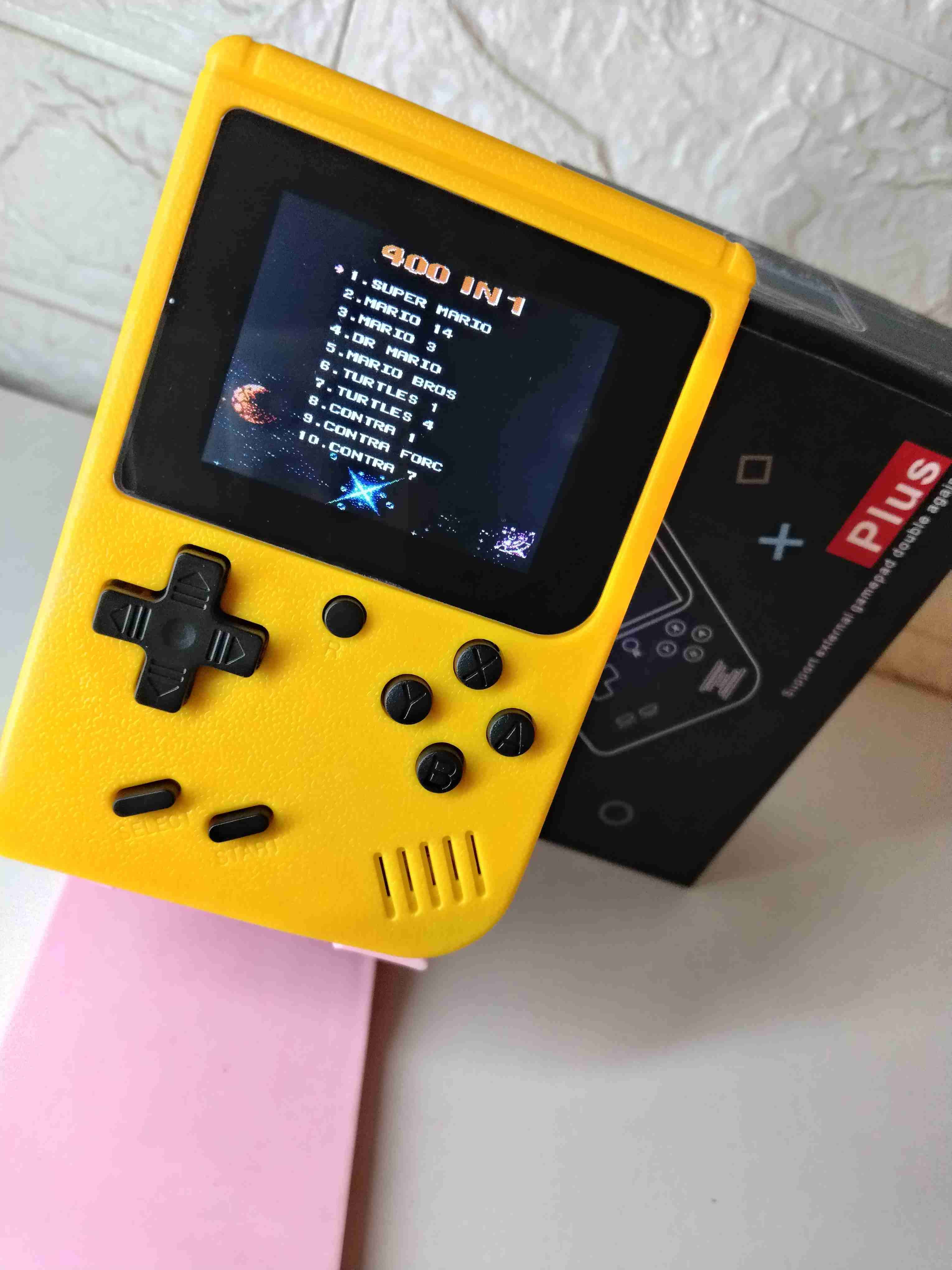 Consola portátil amarilla retro 8 bits 400 juegos - 3