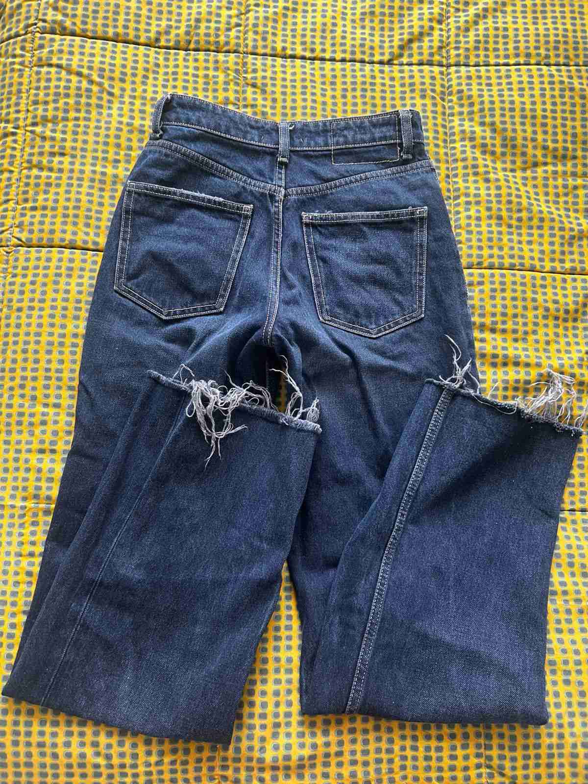 Jeans azul con flecos - 2