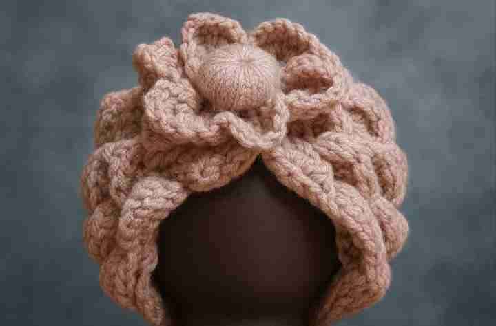 Turbante tejido blanco bebé. - 2