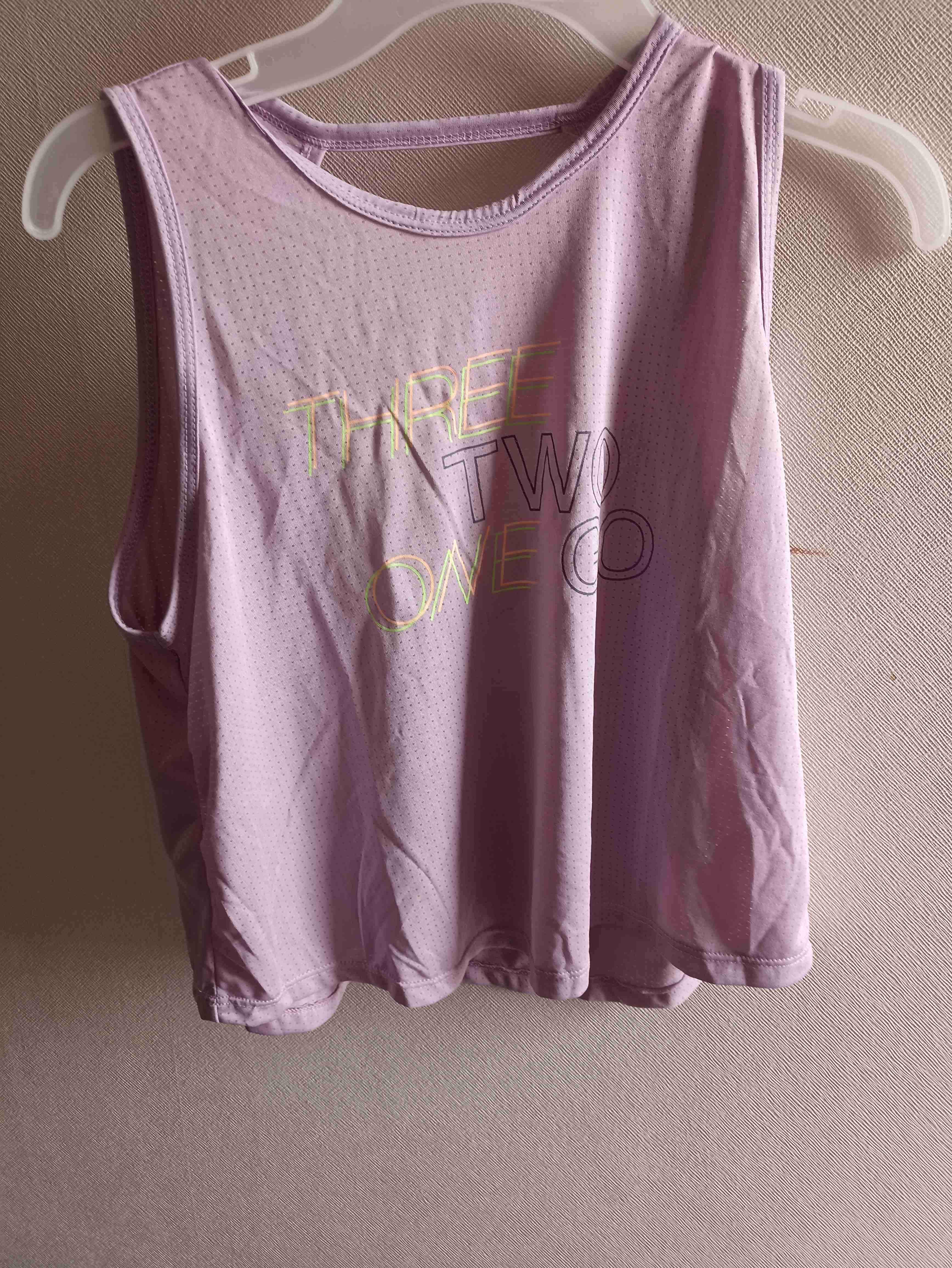 Polera deportiva lila sin mangas - 1