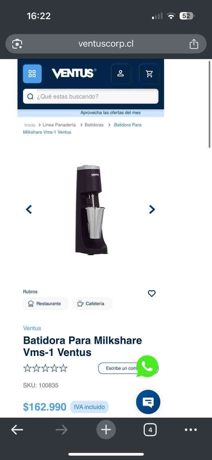 Batidora Milkshake Ventus Vms-1