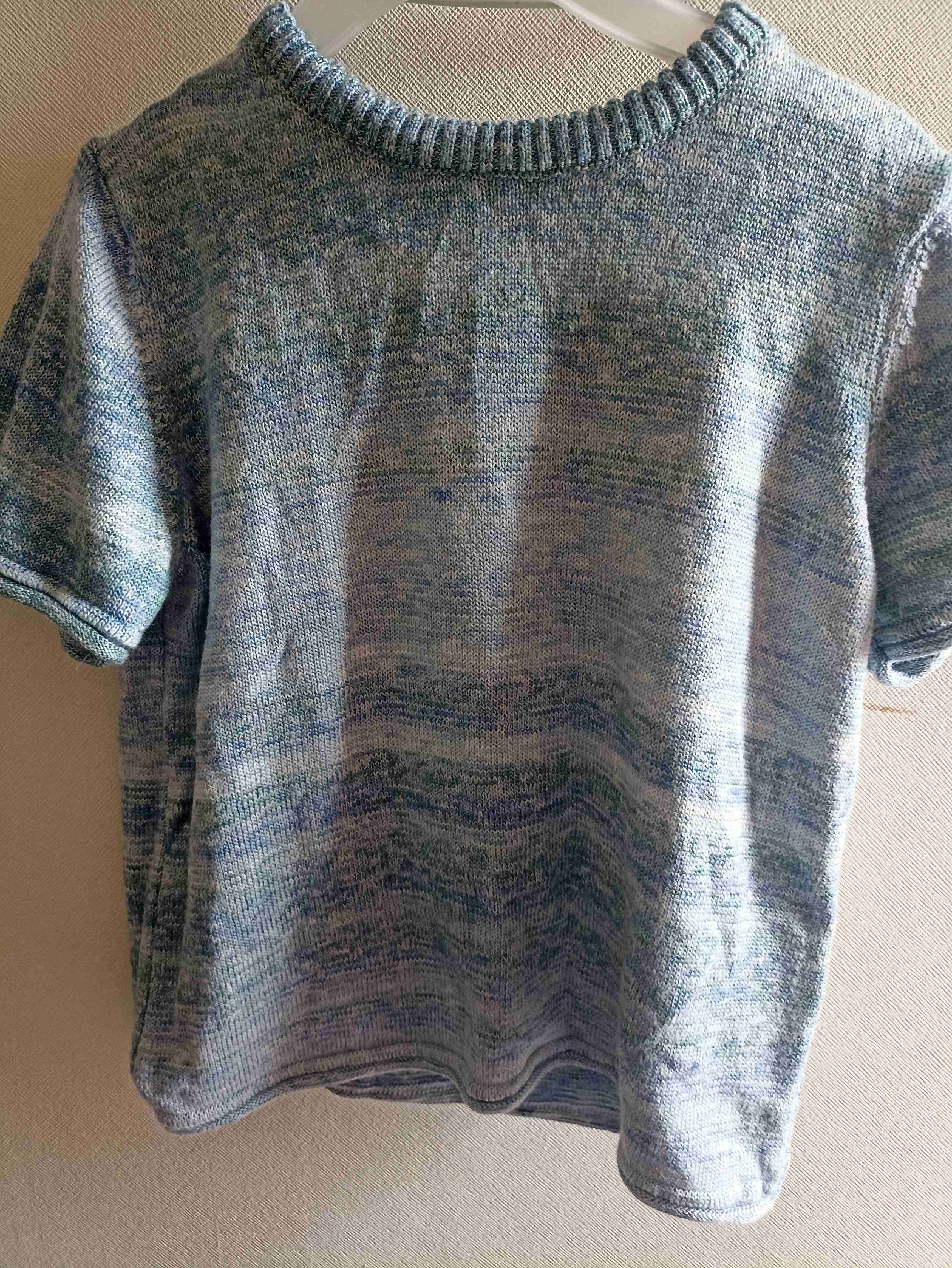 Suéter de punto gris jaspeado - 1