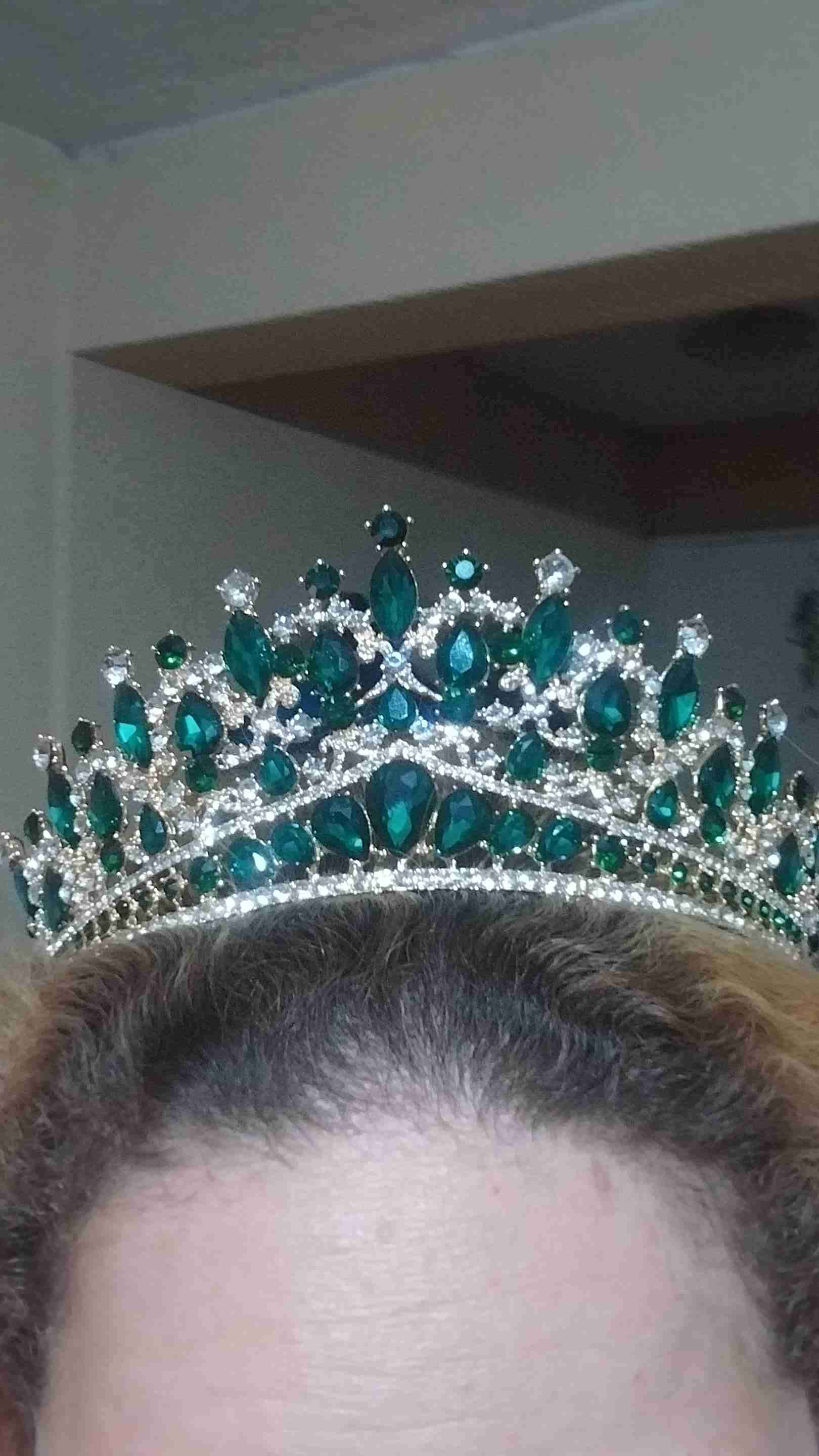 Vestido de quinceañera de fiesta verde y dorado - miniatura 2