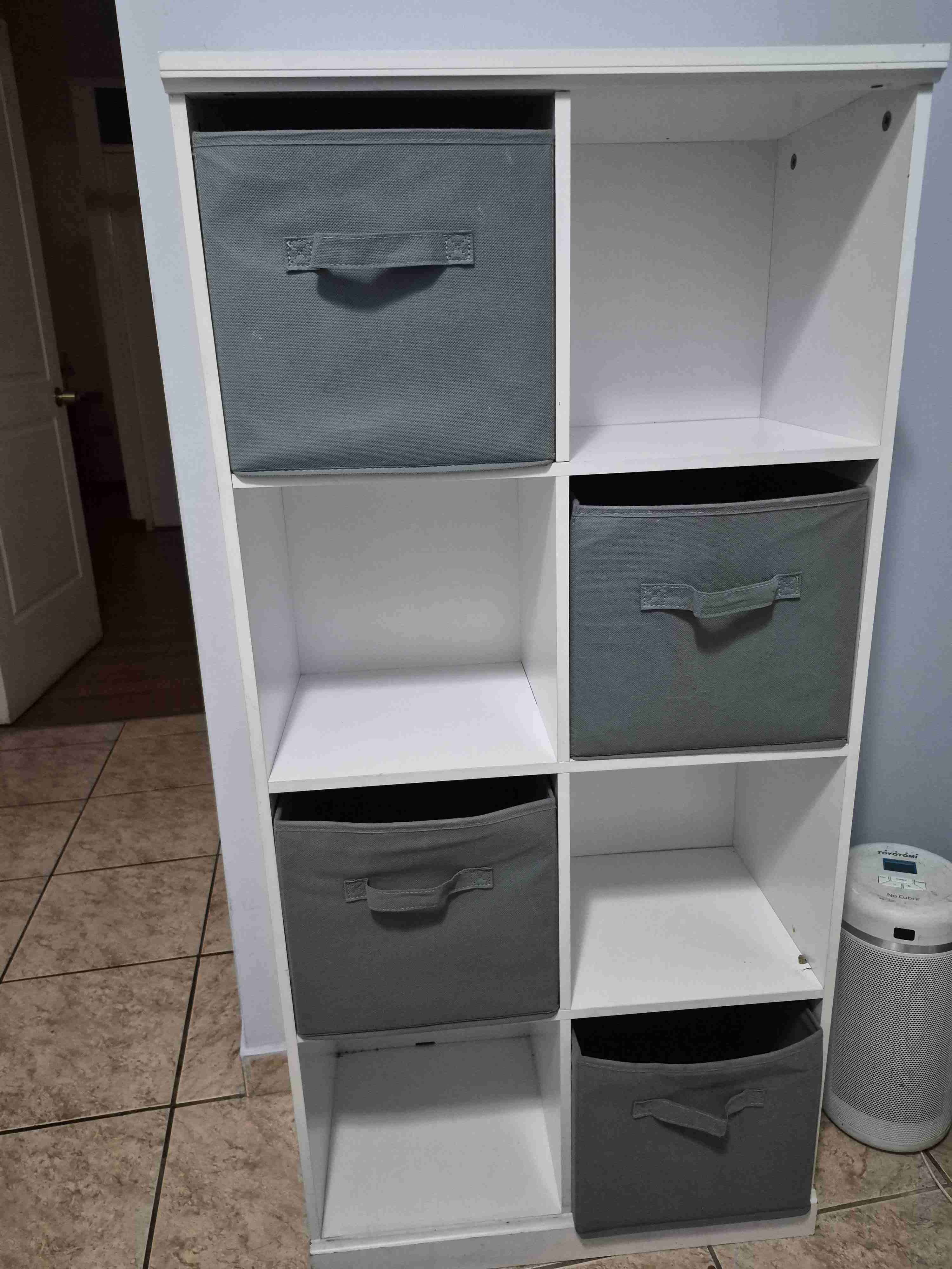 Estantería blanca multiuso con 8 cubos - miniatura 1