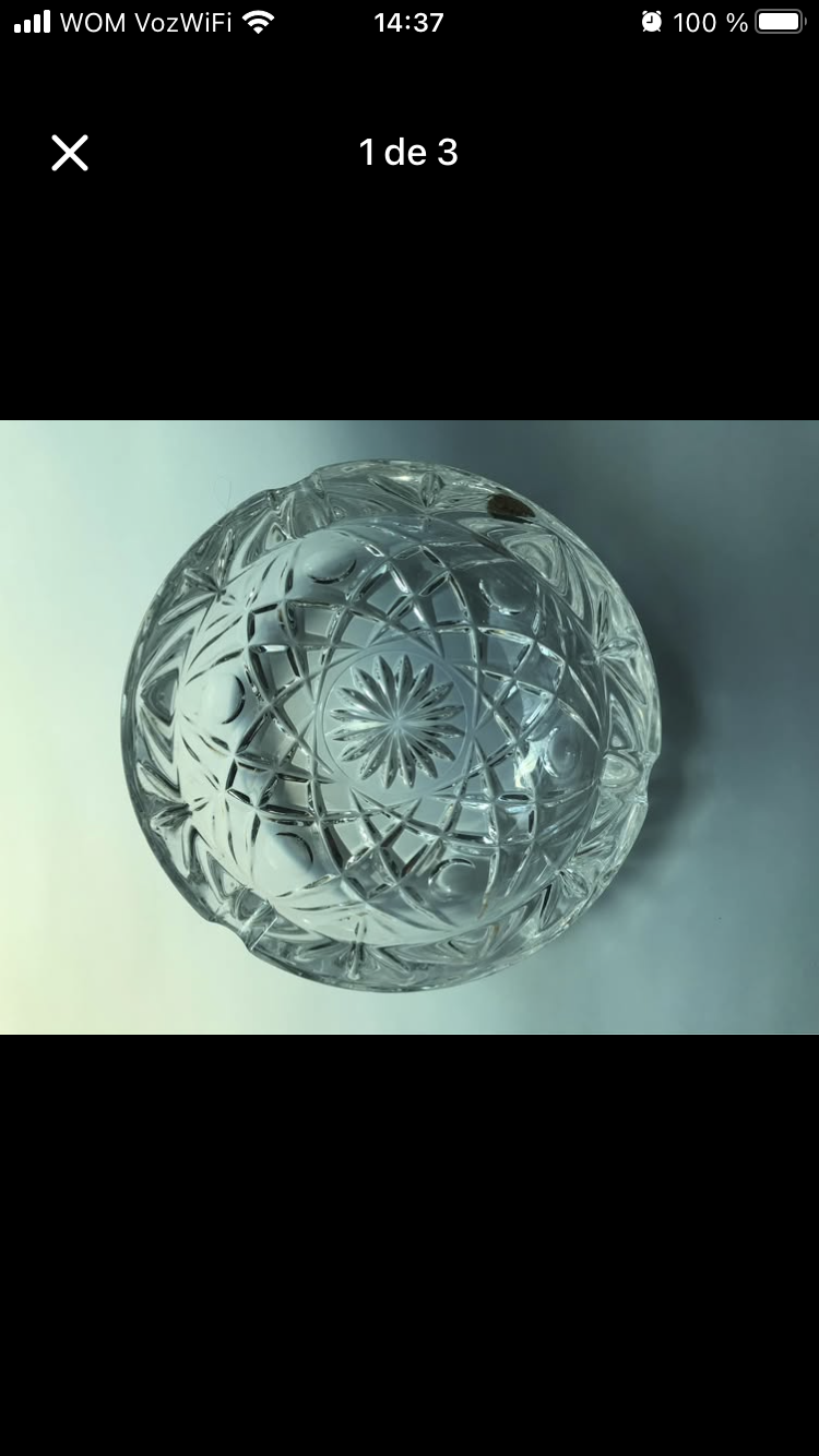 Cenicero de cristal tallado italiano RCR - miniatura 3