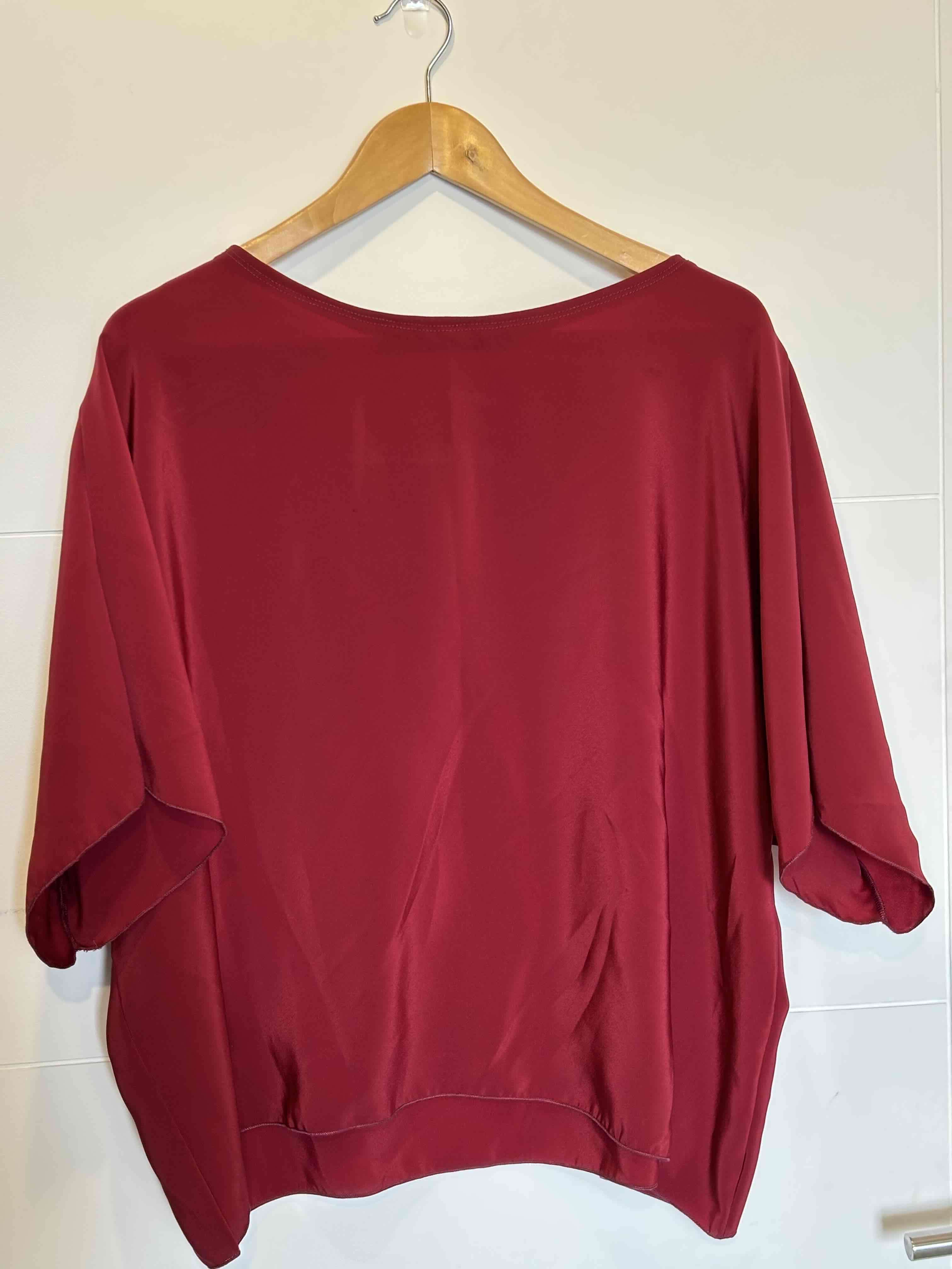 Blusa burdeo manga corta - miniatura 1