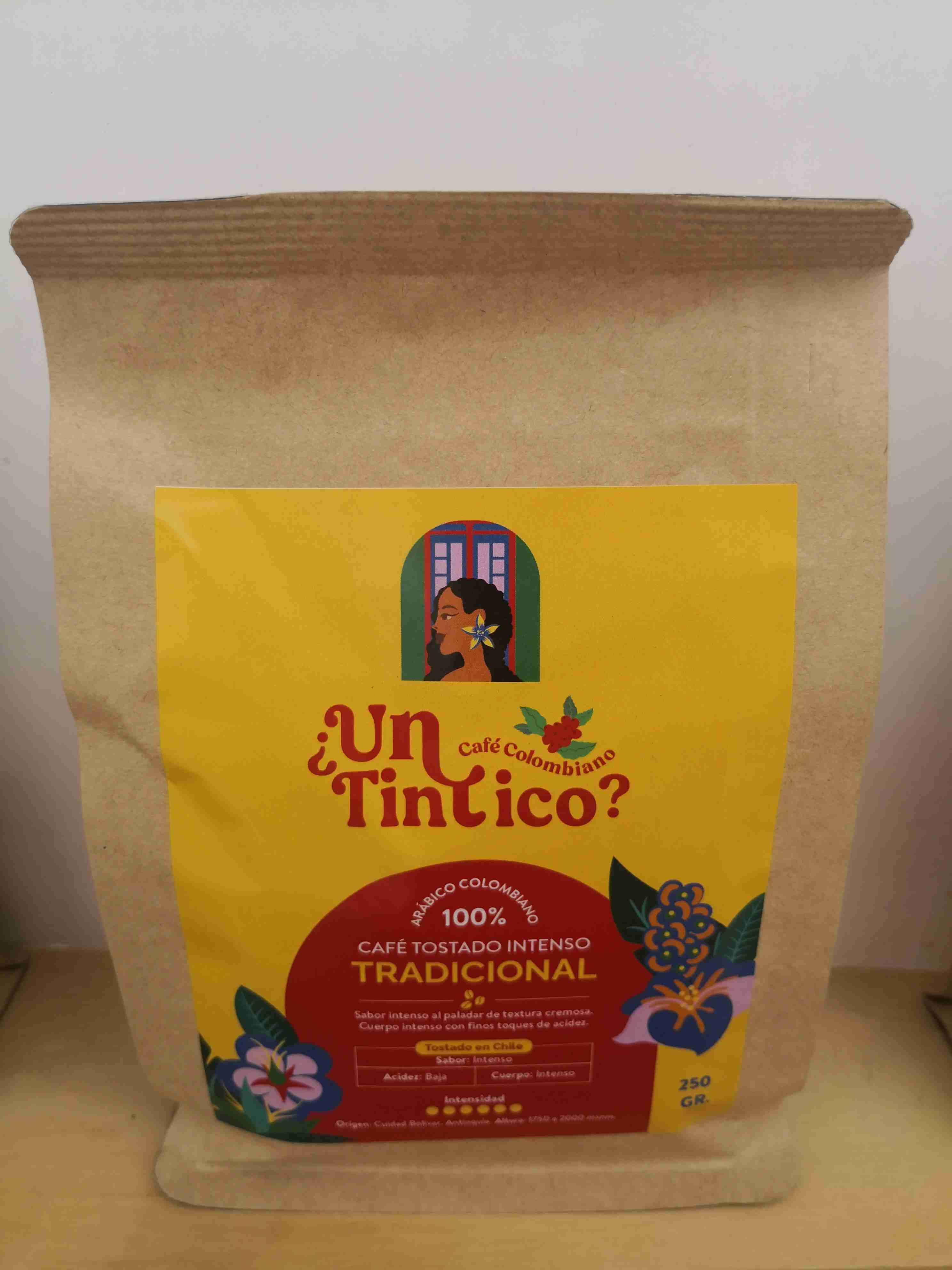 Café colombiano tostado intenso grano 250g