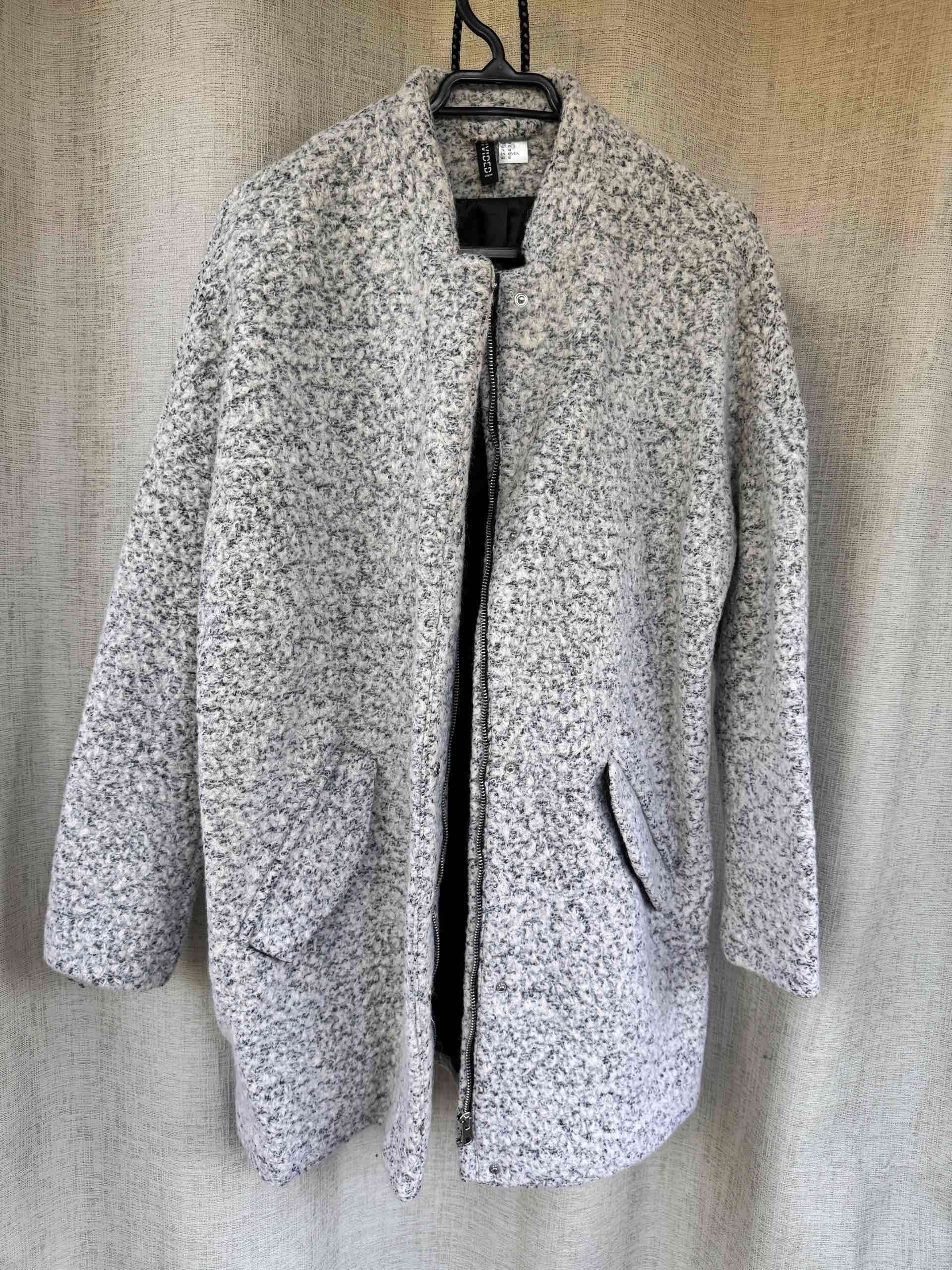 Abrigo gris jaspeado NUEVO H&M talla 40 - miniatura 2