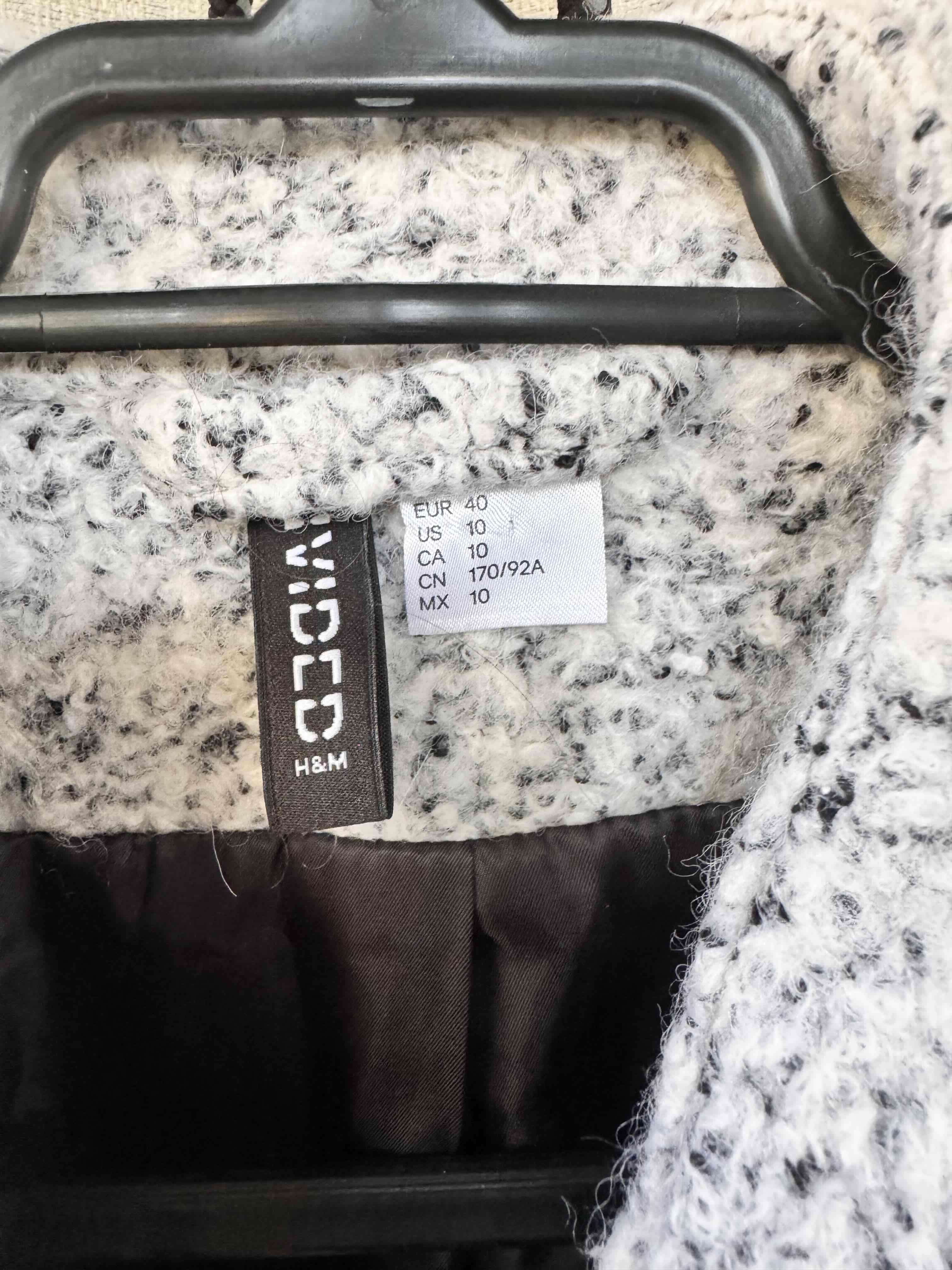 Abrigo gris jaspeado NUEVO H&M talla 40 - miniatura 3