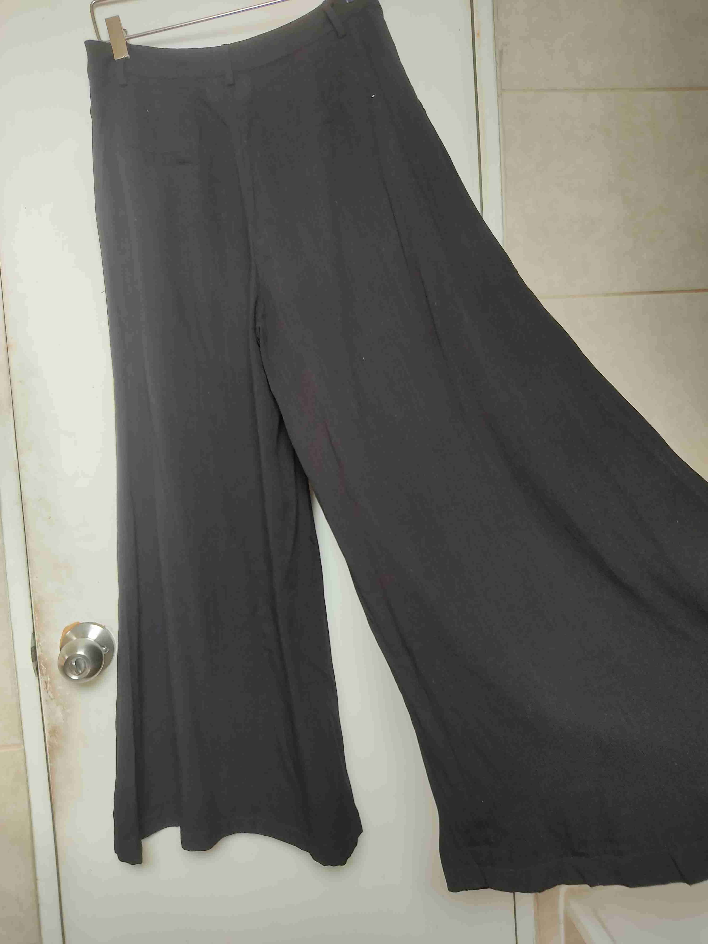 Pantalones anchos negros mujer - 1