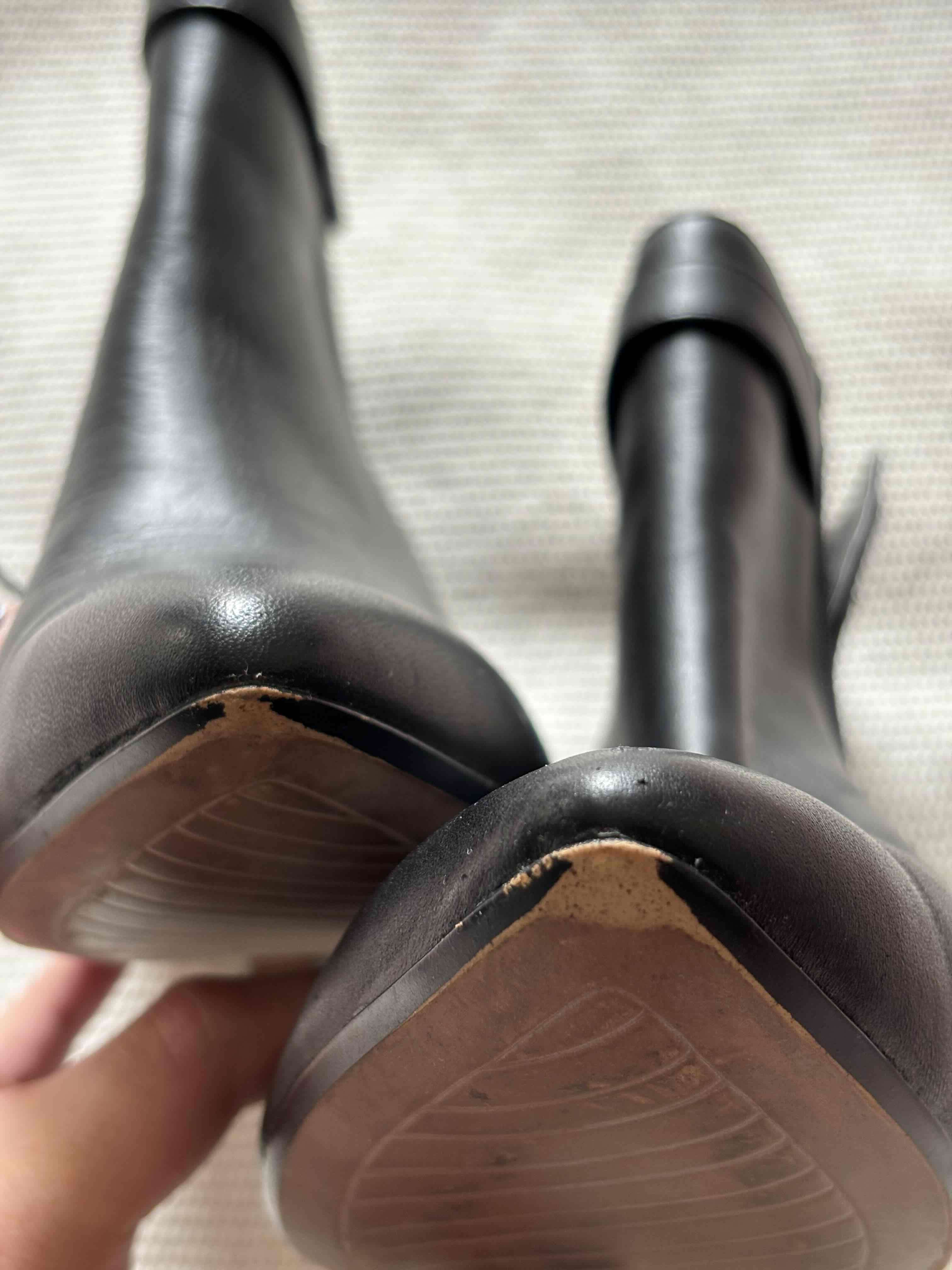 Botines de cuero negros con taco - miniatura 6