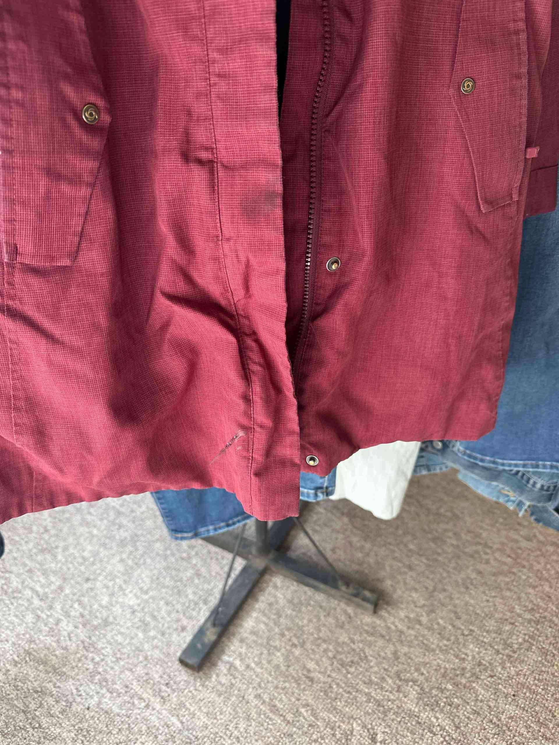 Parka burdeo con capucha - 3