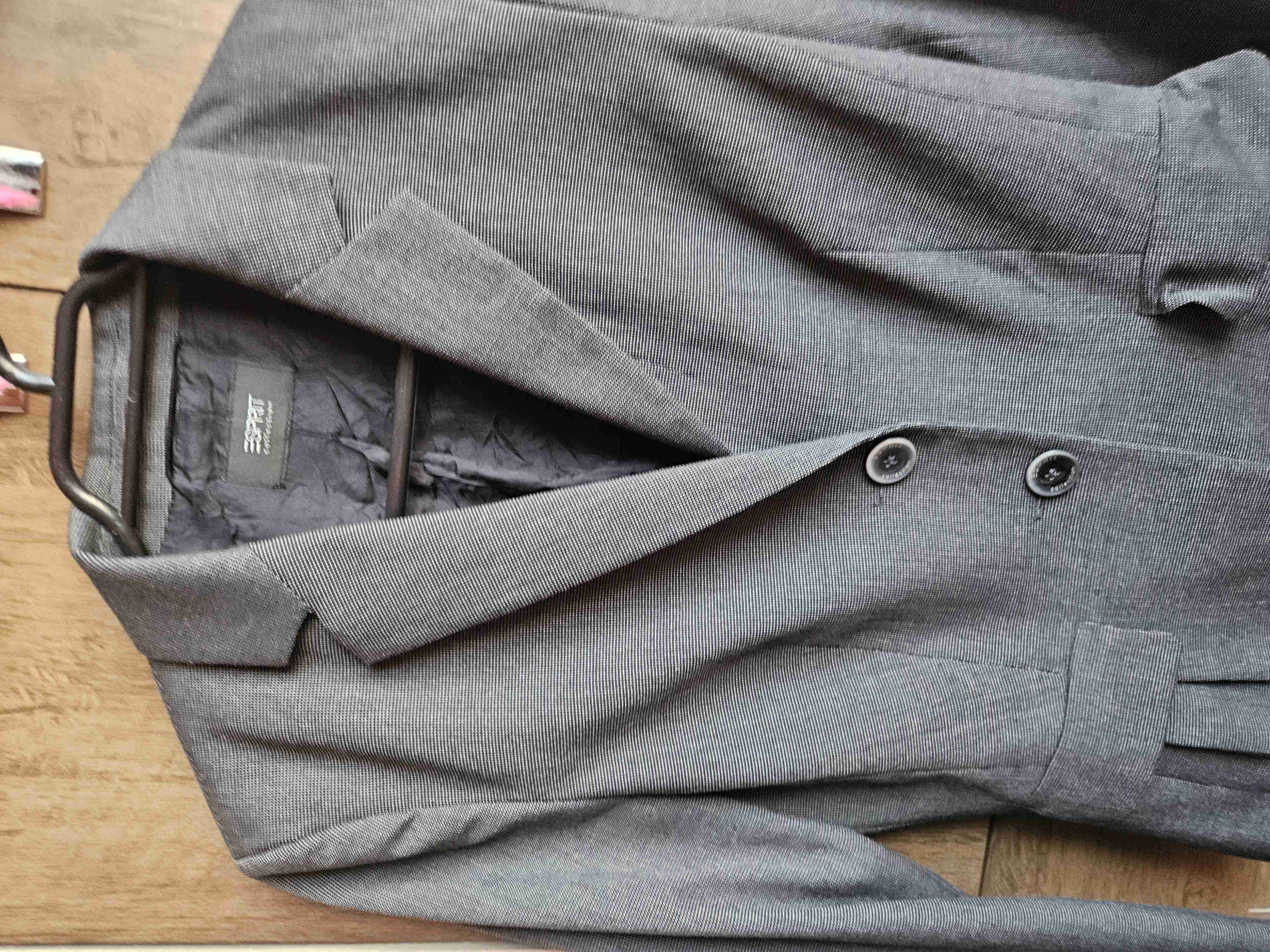 Blazer gris tejido fino - miniatura 3