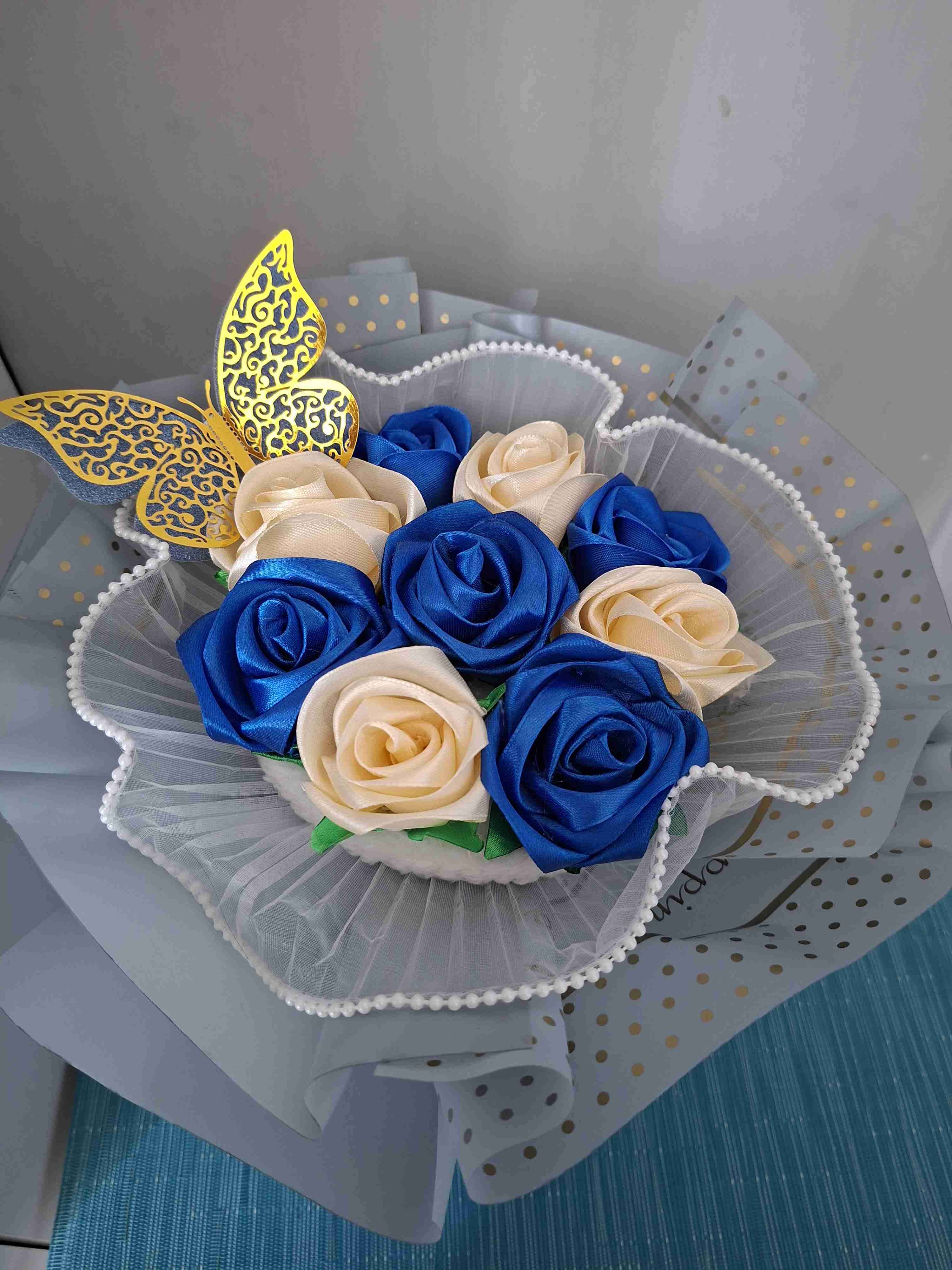 Ramo de flores artificiales cintas - miniatura 2