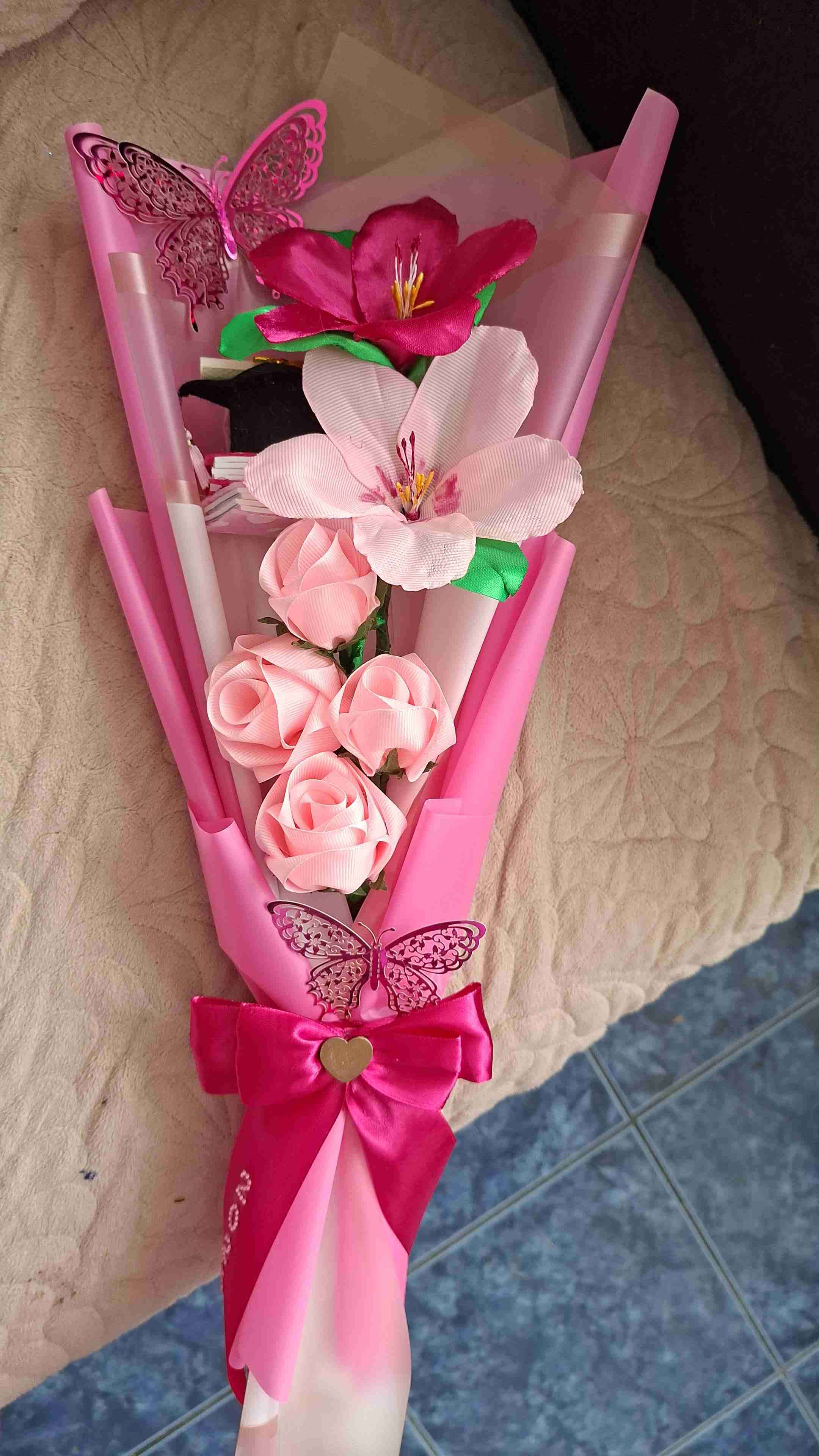 Ramo de flores artificiales cintas - miniatura 3