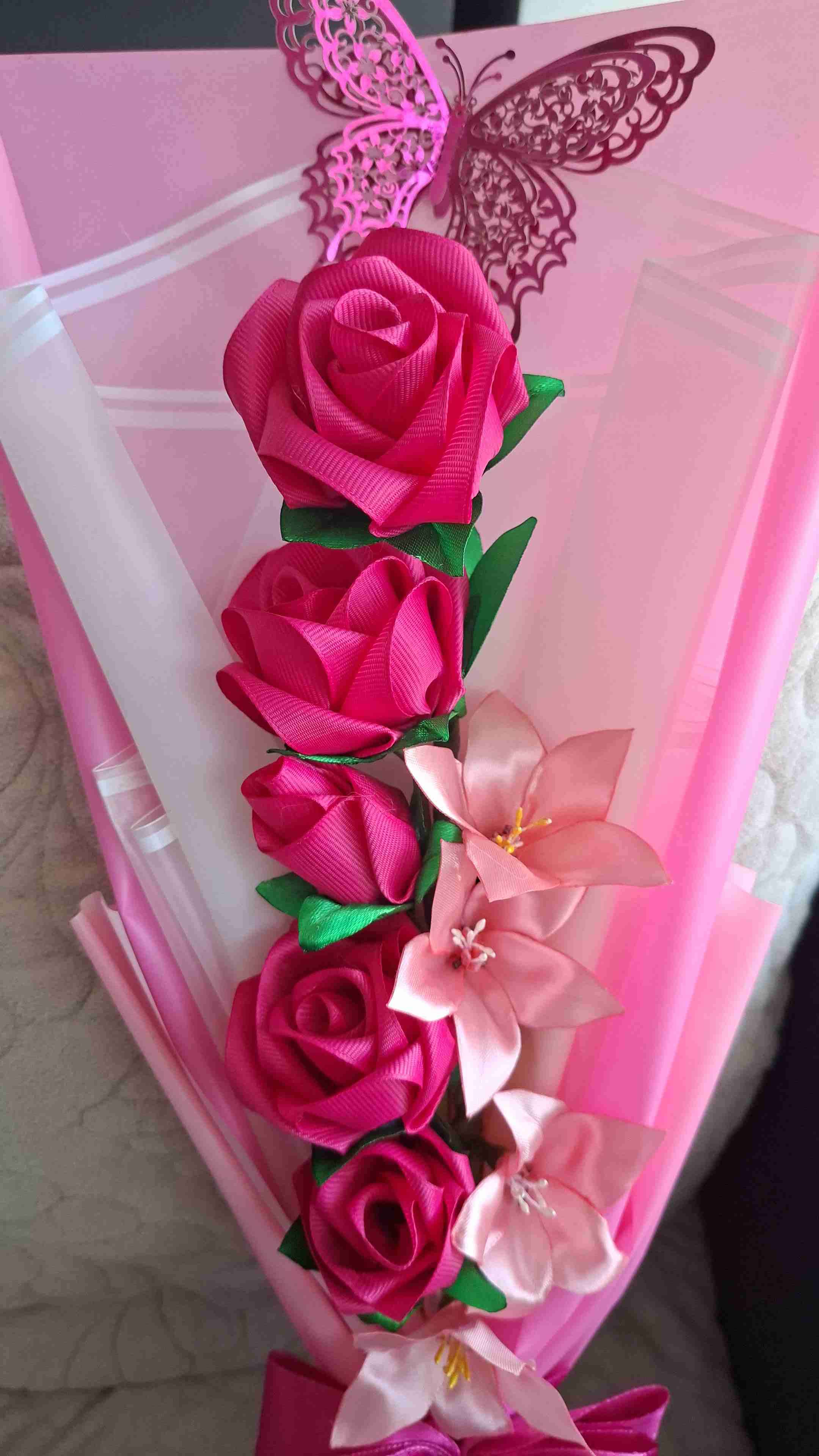 Ramo de flores artificiales cintas - miniatura 4