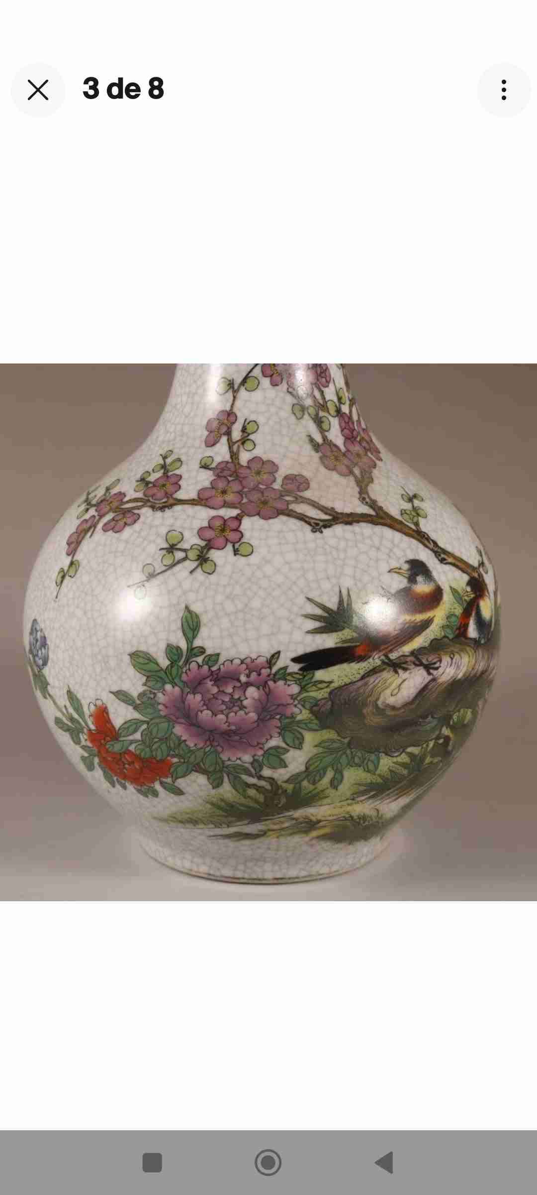 Jarrón decorativo de porcelana chino craquelado - miniatura 2